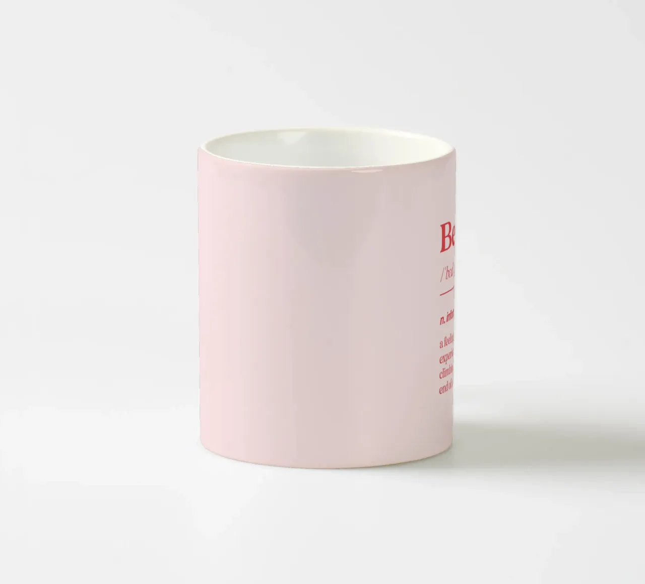 Bedgasm Dictionary Definition Humorous Typography Print Pink ceramic mug by THE MOTIVATED TYPE