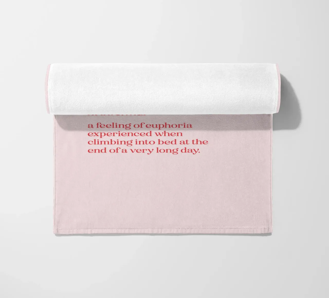 Bedgasm Dictionary Definition Humorous Typography Print Pink beach towel by THE MOTIVATED TYPE