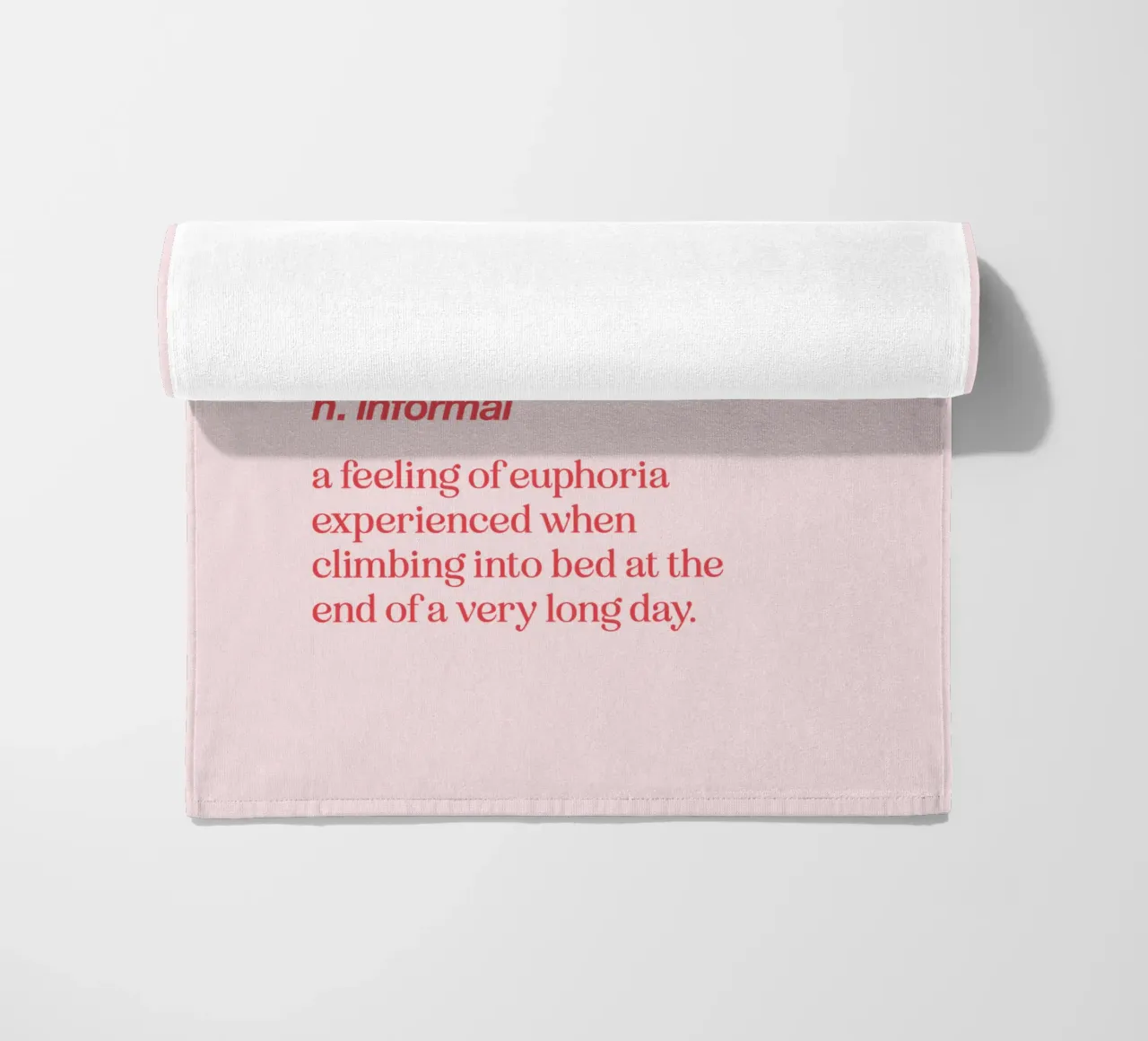 Bedgasm Dictionary Definition Humorous Typography Print Pink beach towel by THE MOTIVATED TYPE