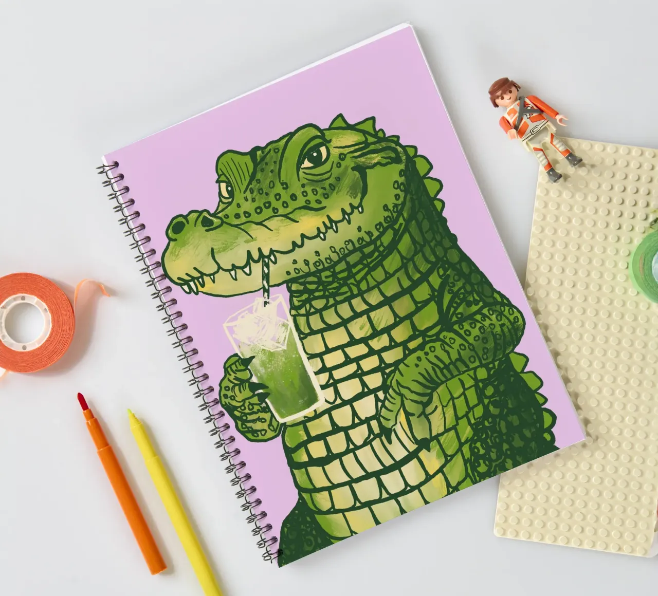 Matcha Krokodil spiral notebook by Studio Dolci