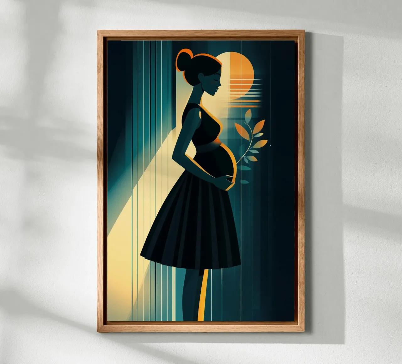 Abstracte zwangerschap canvas met Baklijst van Synthaira