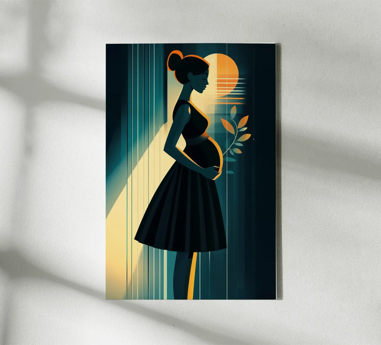 Abstracte zwangerschap canvas met Baklijst van Synthaira