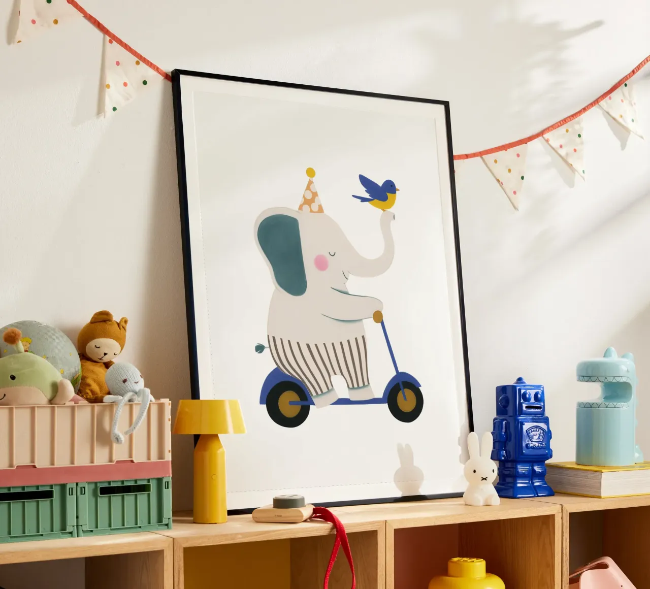 Dolci amici elefanti poster con telaio in plastica da Carinaprint