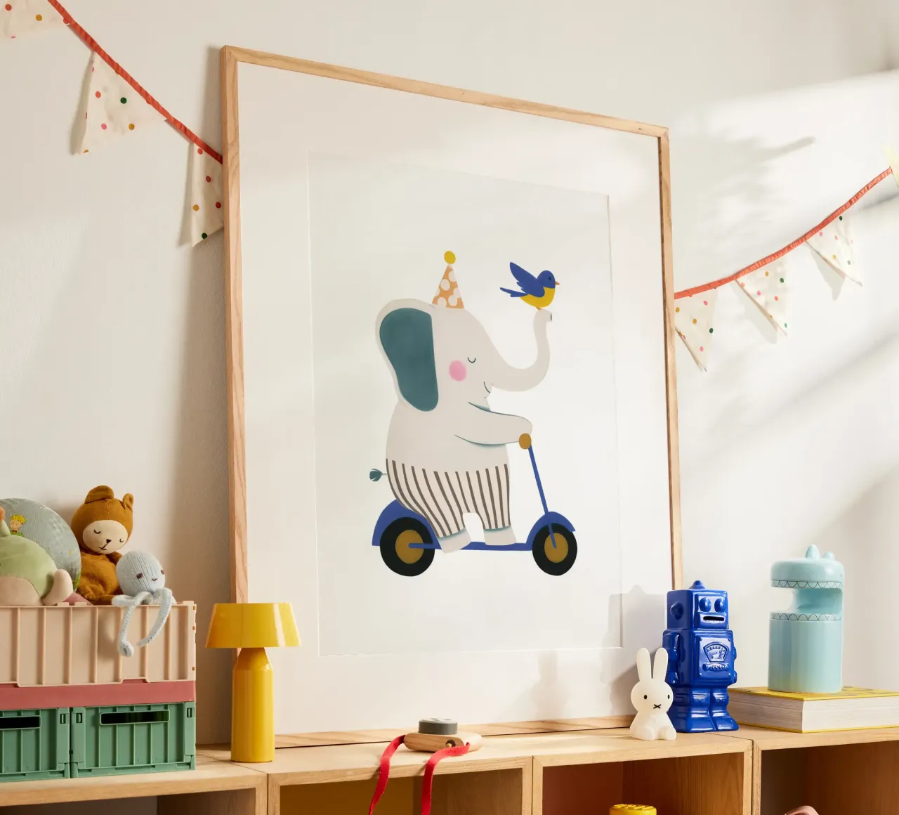 Dolci amici elefanti poster con telaio in plastica da Carinaprint