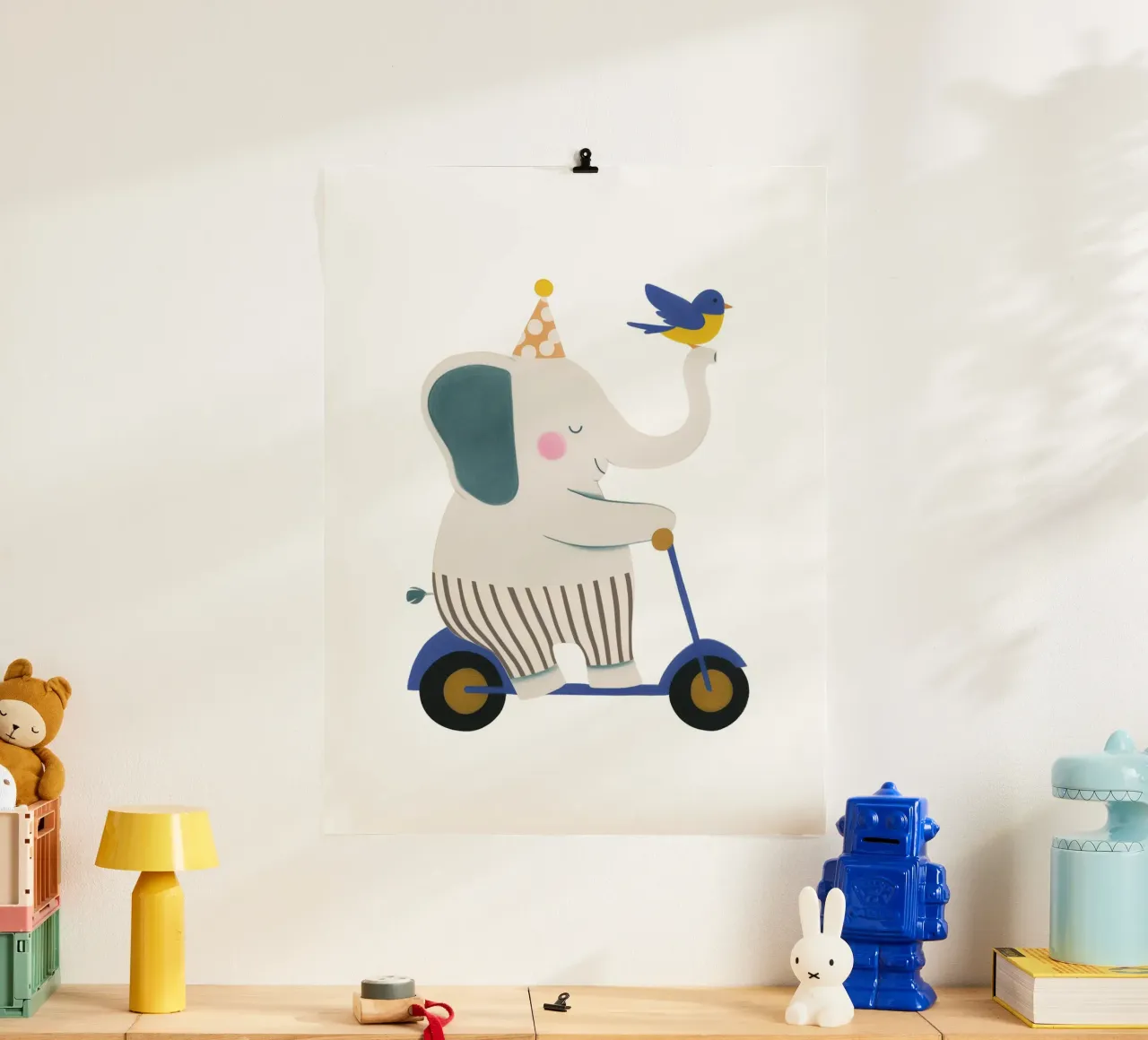 Dolci amici elefanti poster con telaio in plastica da Carinaprint