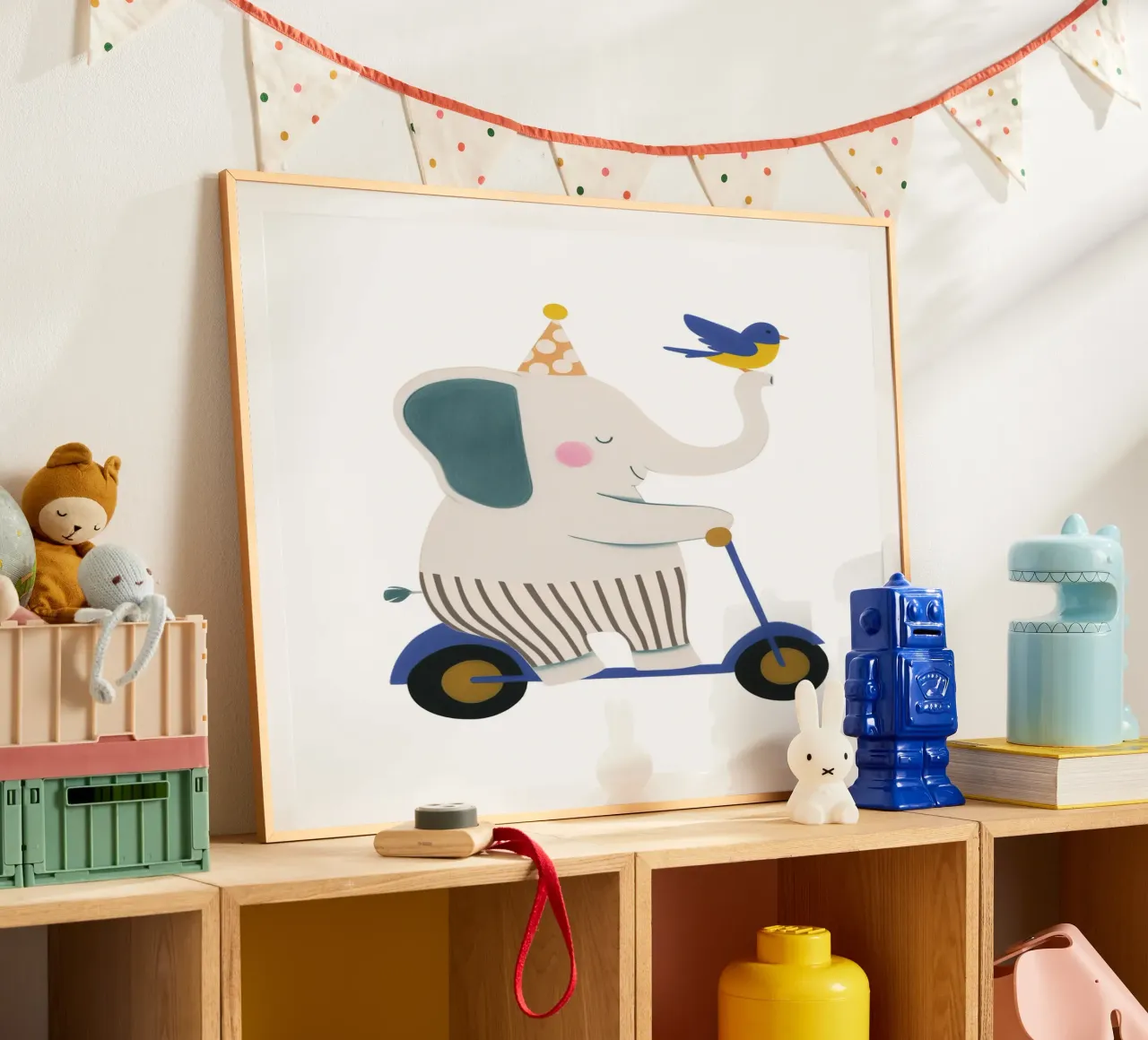 Dolci amici elefanti poster con telaio in plastica da Carinaprint