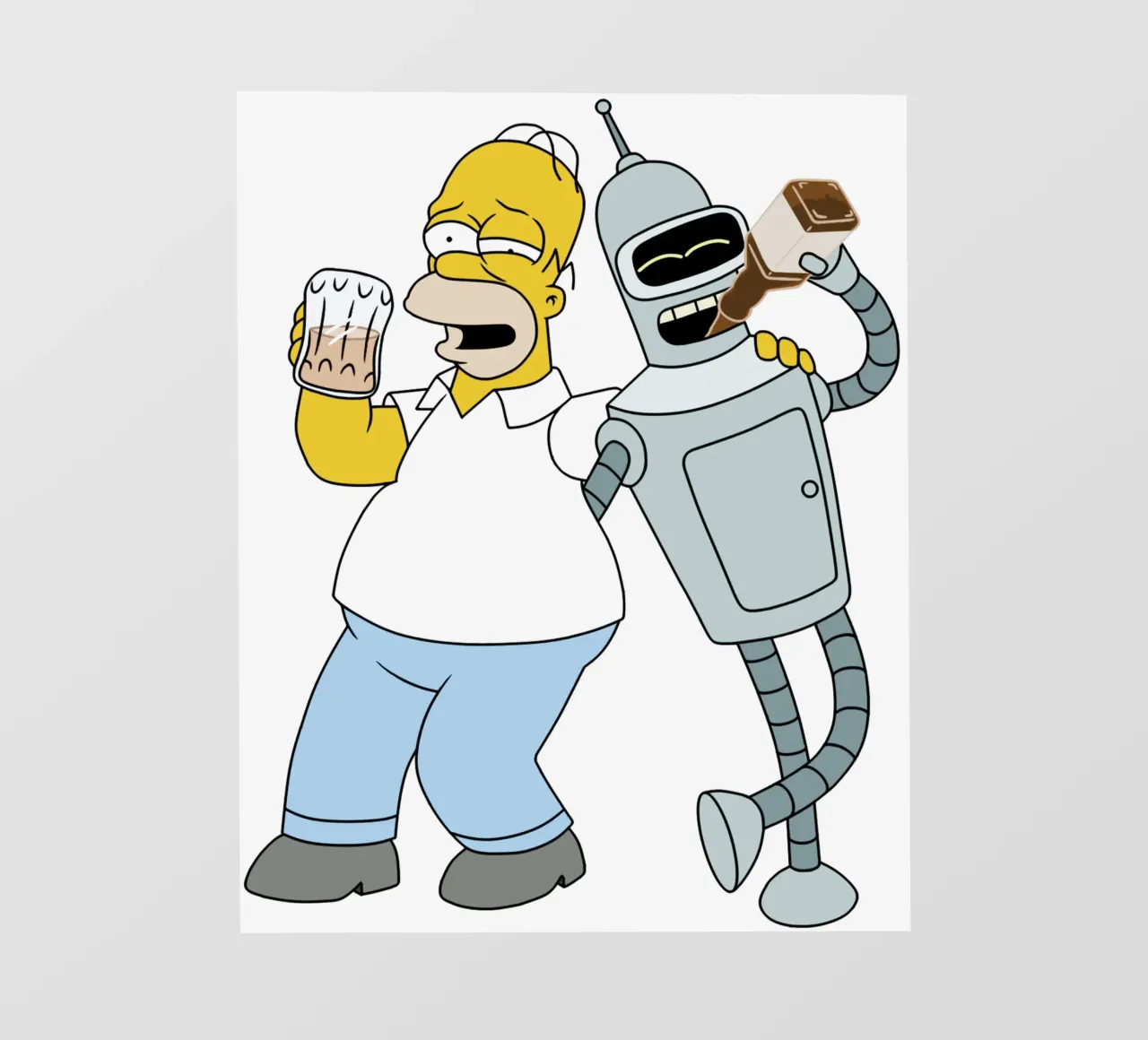 homer e bender che bevono pellicola backlit da Danielshop