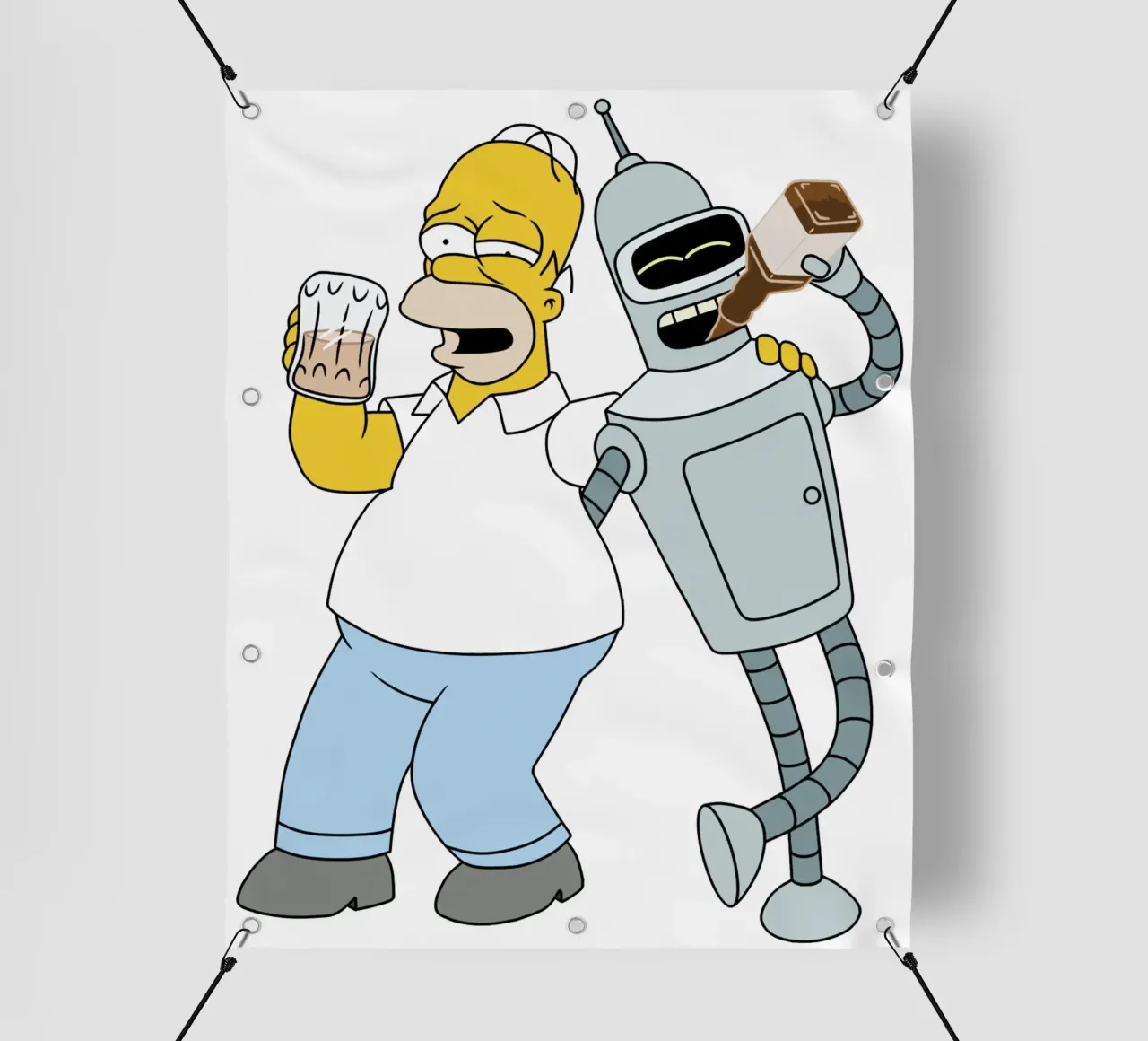 homer e bender che bevono telo in pvc da Danielshop
