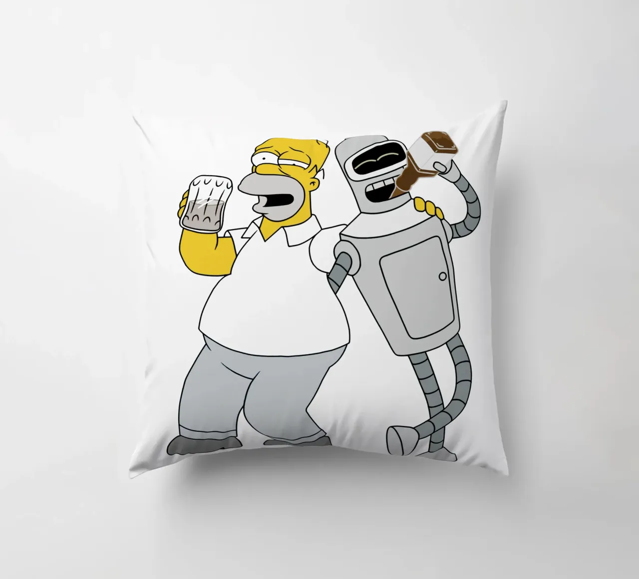 homer e bender che bevono cuscino da Danielshop