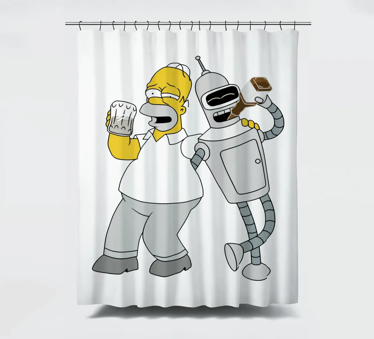 homer e bender che bevono tenda da doccia da Danielshop