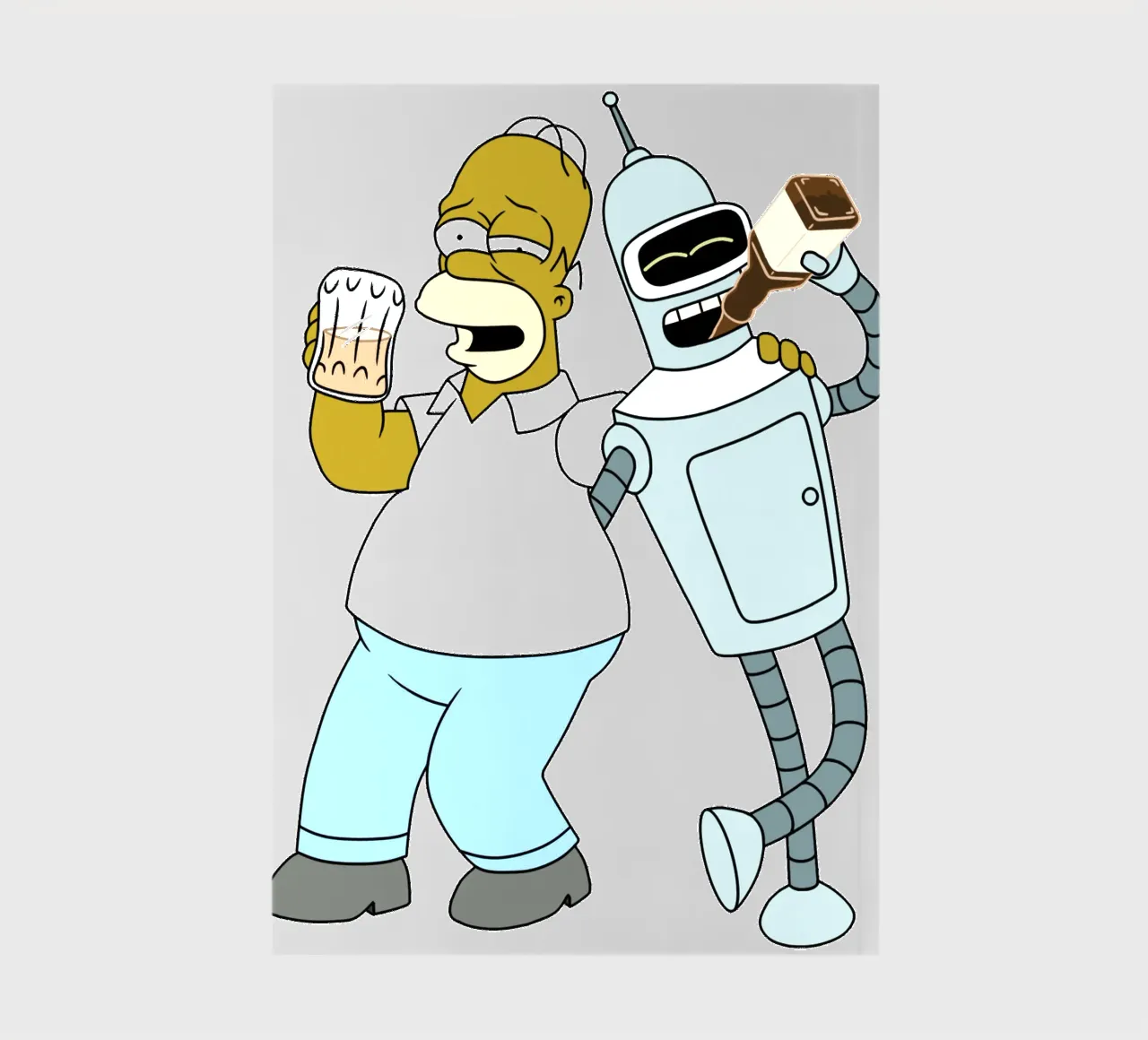 homer and bender drinking notebook by Danielshop