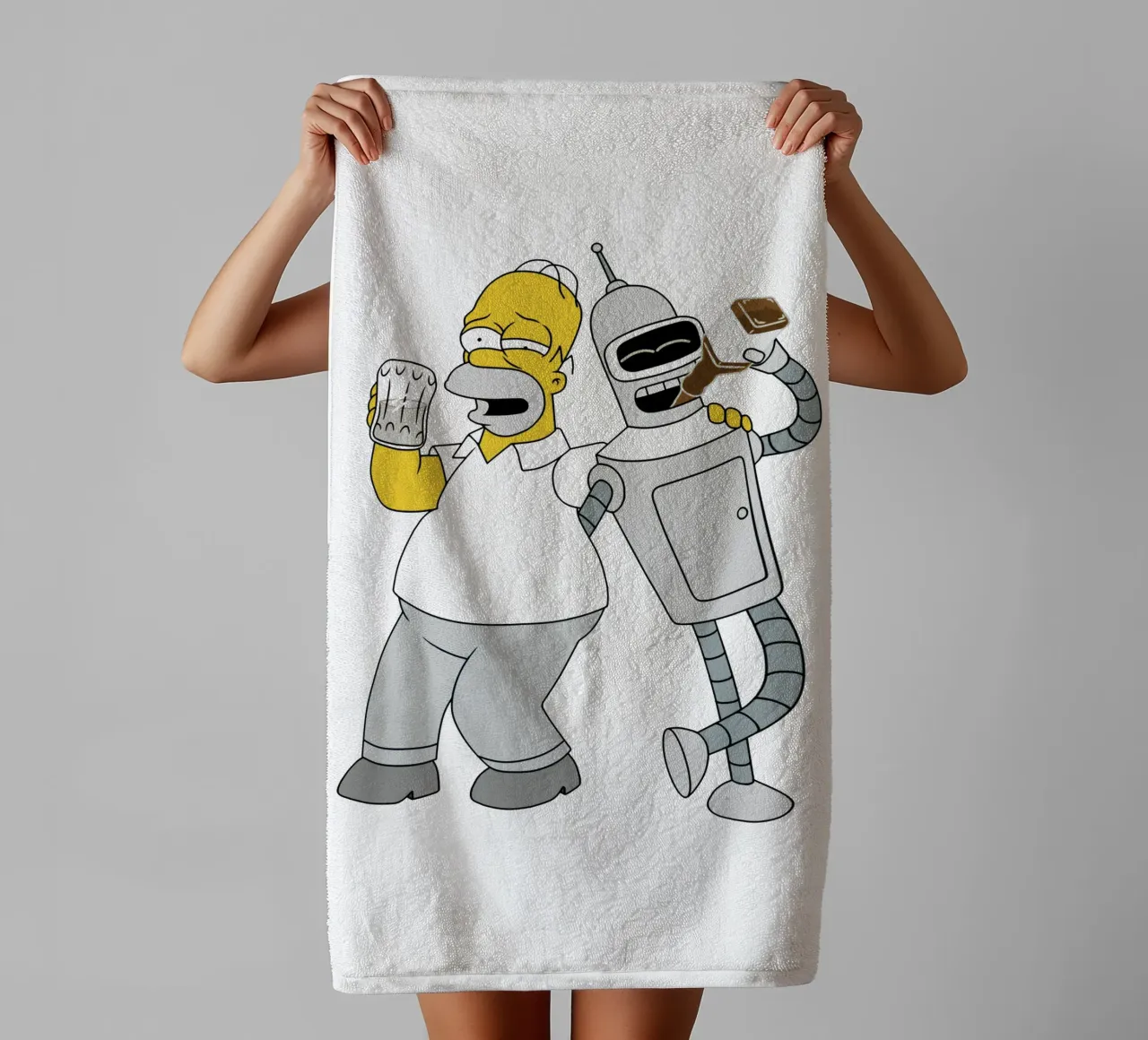 homer and bender drinking towel by Danielshop