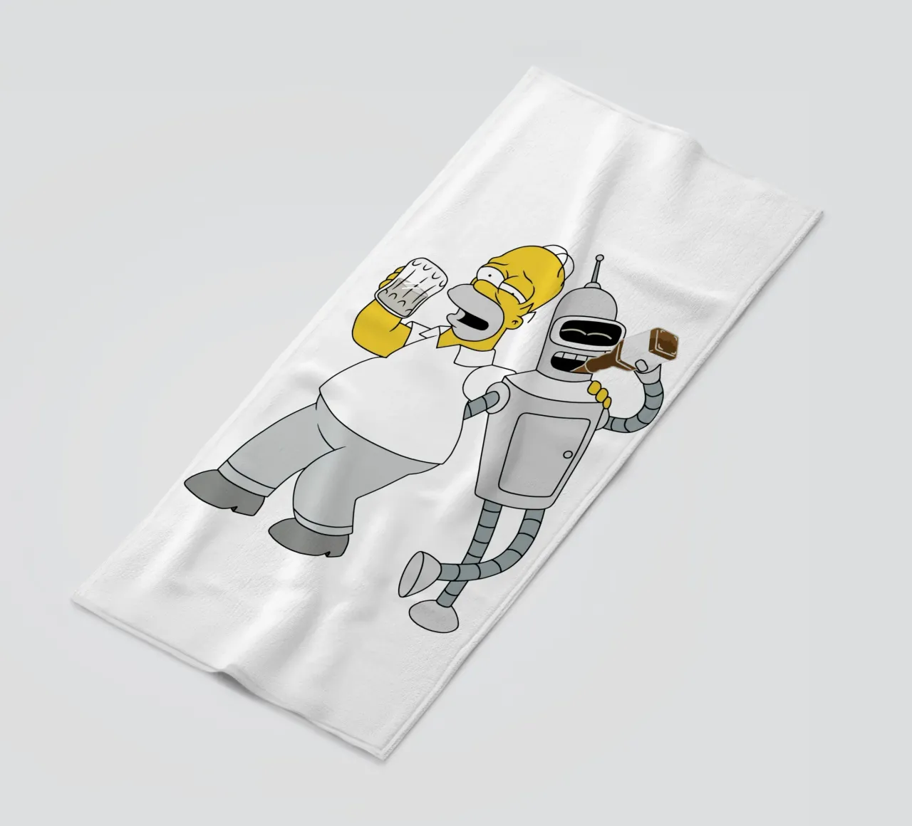 homer e bender che bevono telo mare da Danielshop