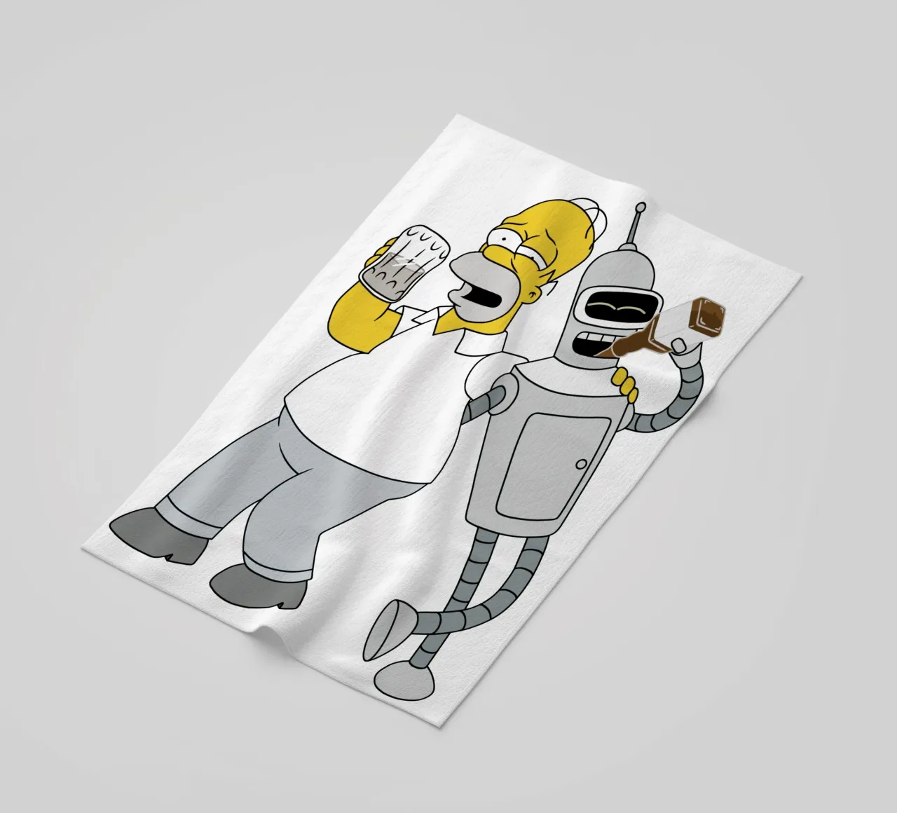 homer e bender che bevono telo mare da Danielshop