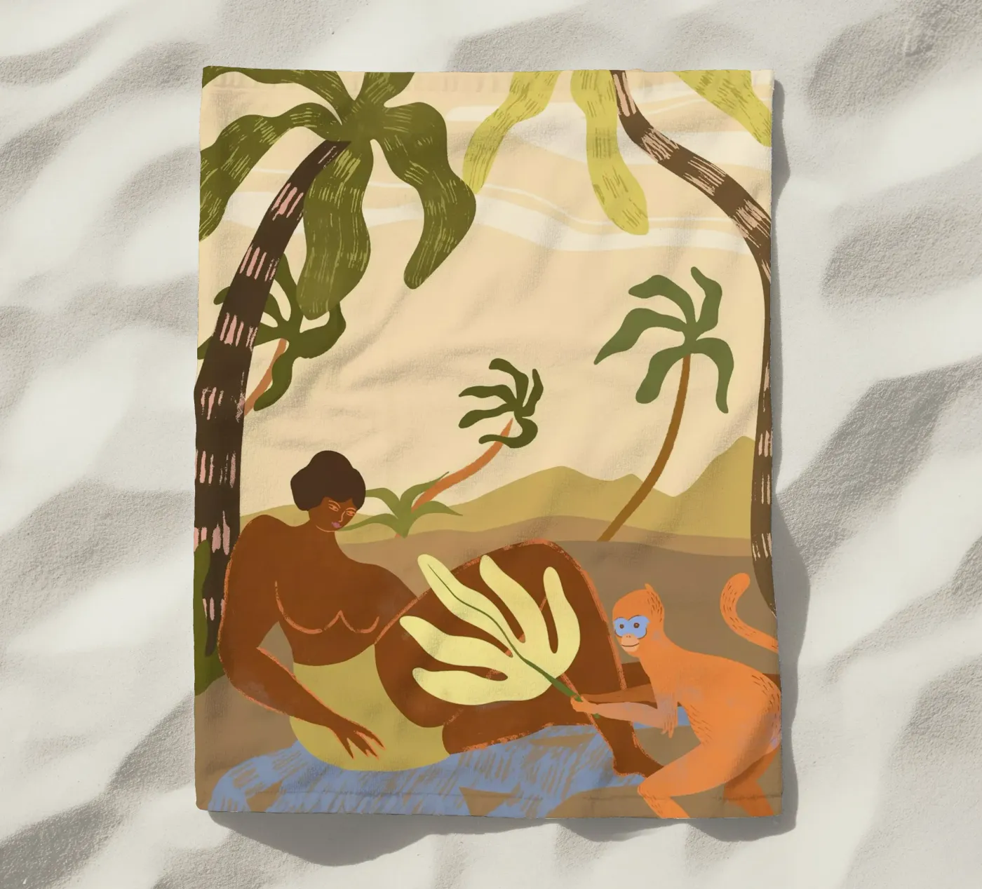 Monkey Around strandhanddoek van Arty Guava
