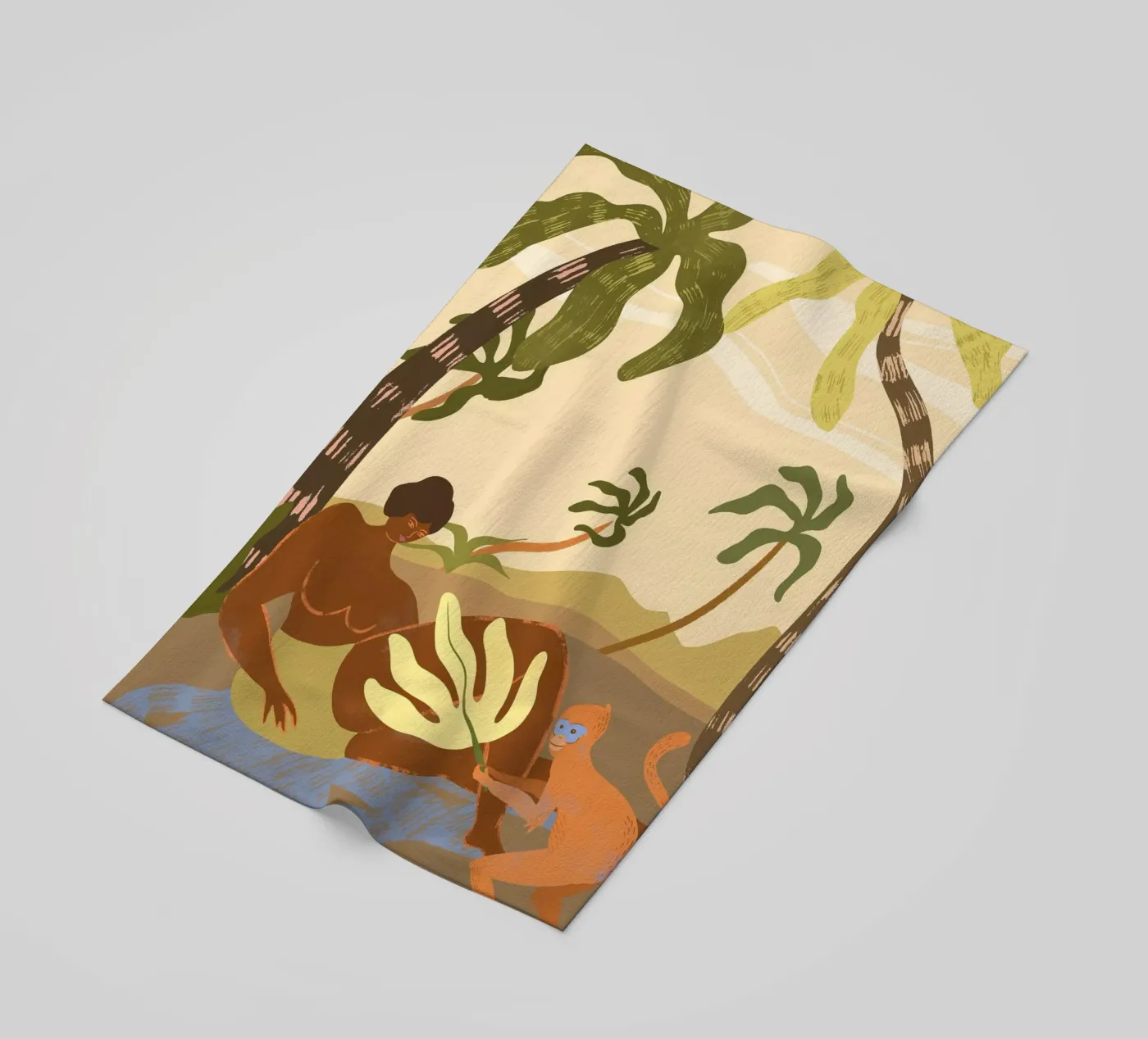 Monkey Around strandhanddoek van Arty Guava