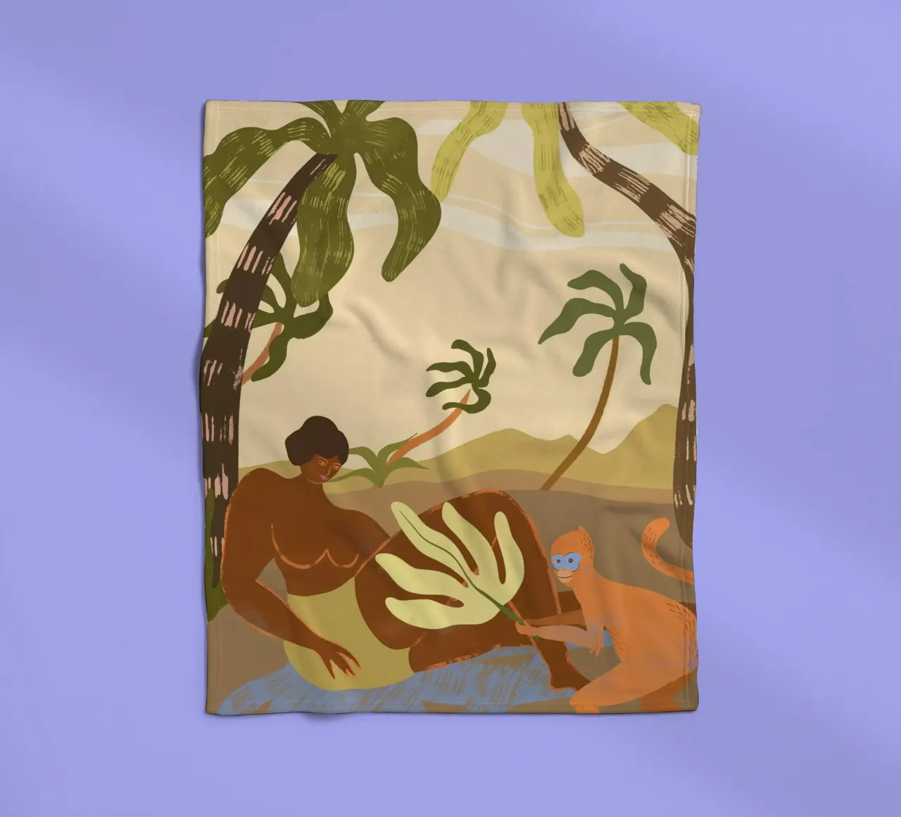 Monkey Around coperta in pile da Arty Guava