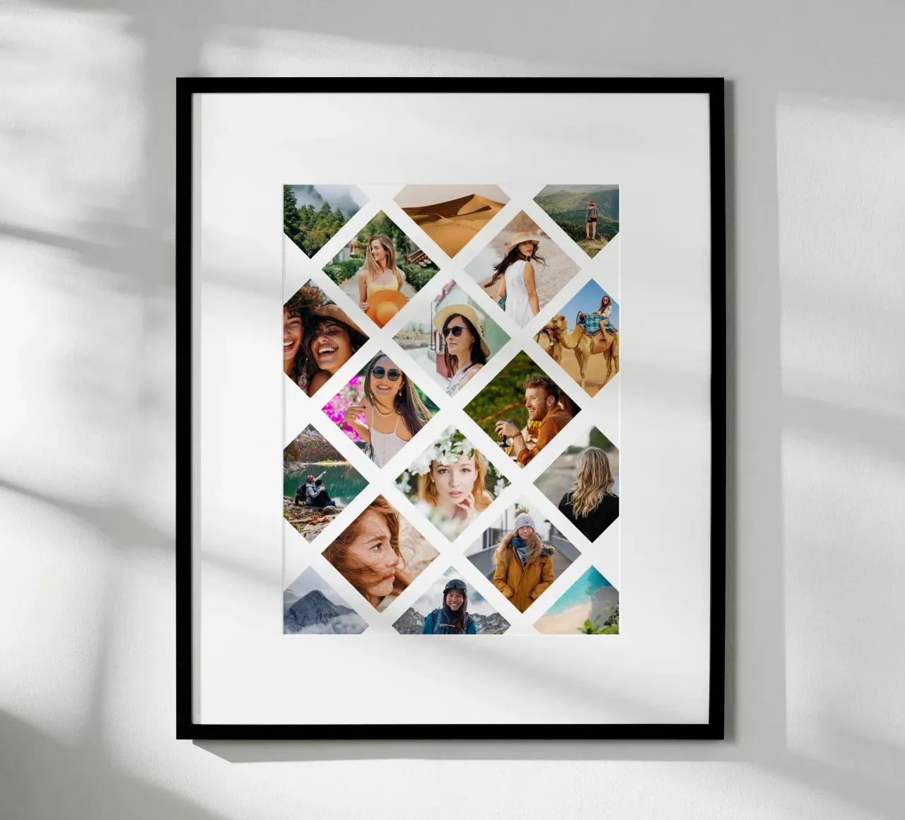 Rauten Fotocollage • 18 Bilder poster con telaio in legno da Bildschön | Fotocollagen