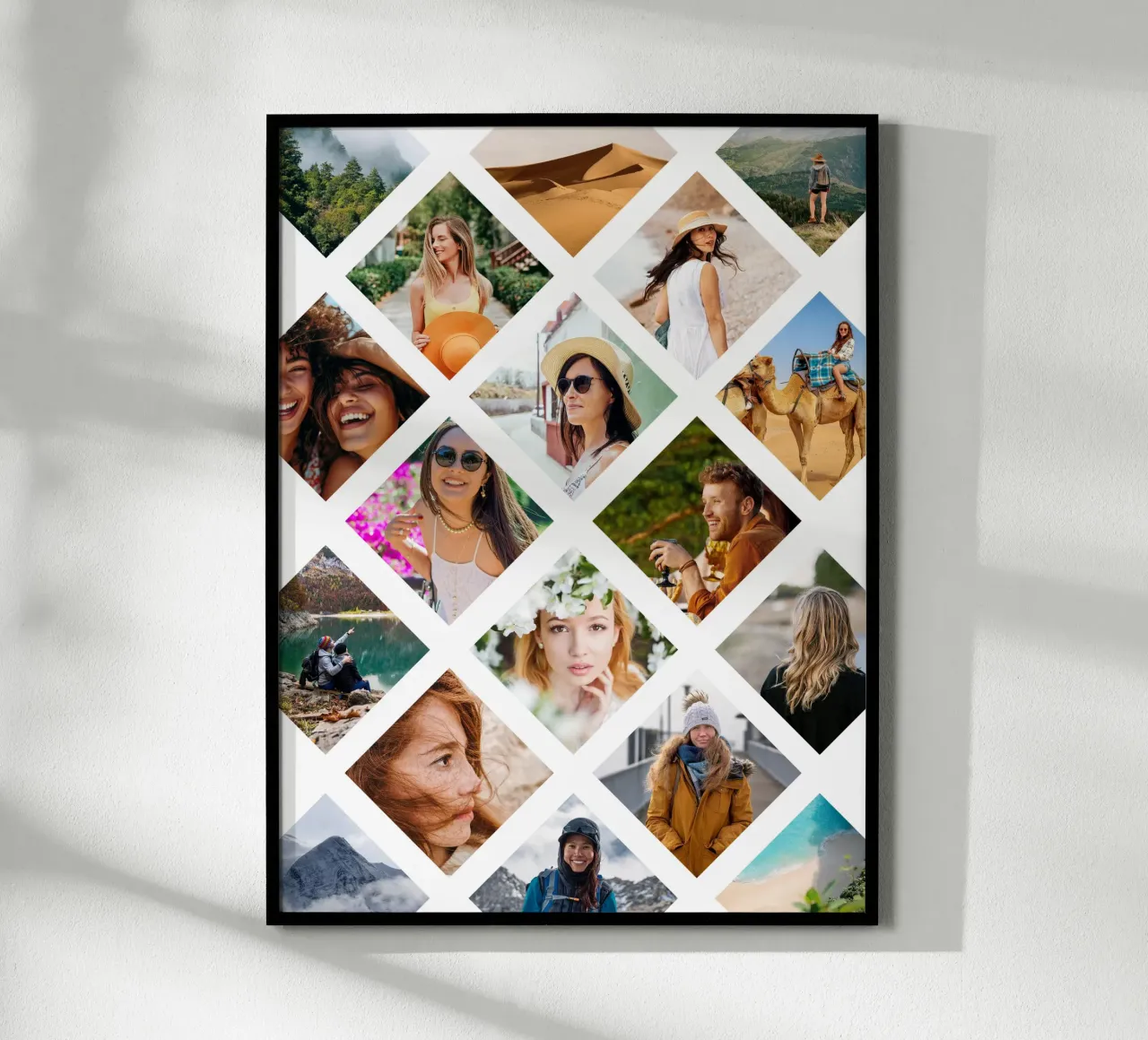 Rauten Fotocollage • 18 Bilder poster con telaio in legno da Bildschön | Fotocollagen