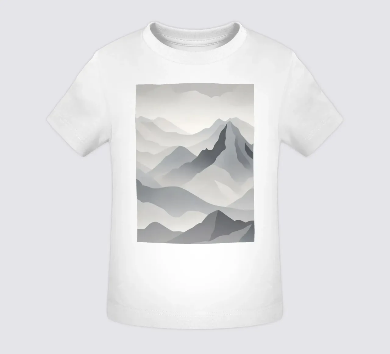 Paesaggio montano in scala di grigi che mostra strati di cime maglietta neonato da DesignDoodle