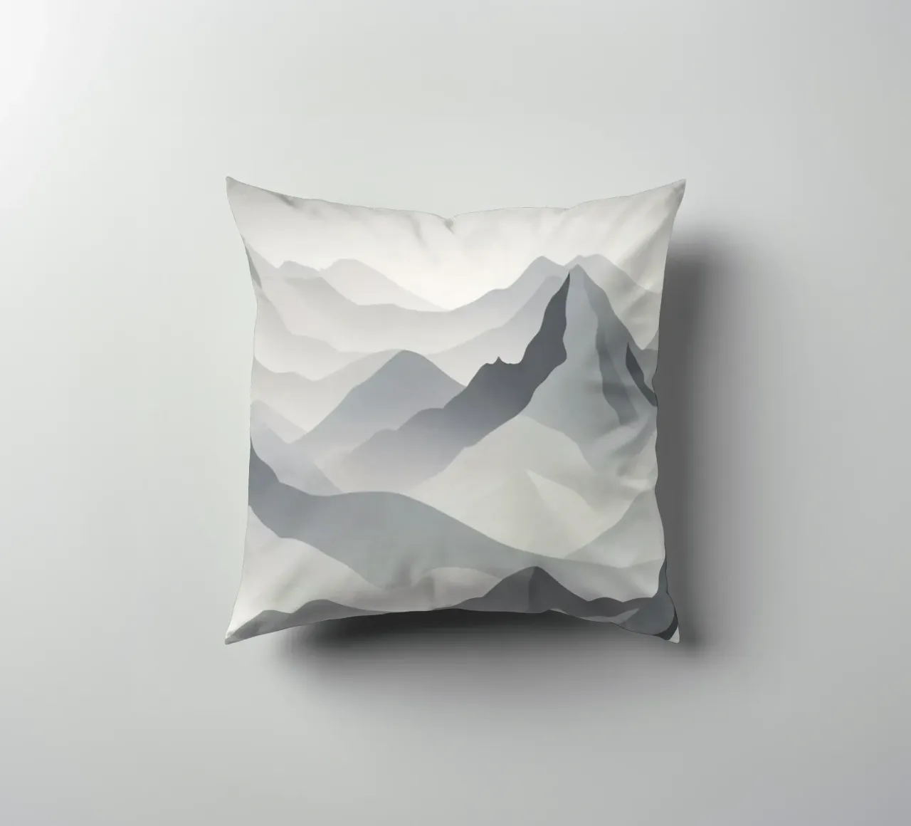 Paesaggio montano in scala di grigi che mostra strati di cime cuscino da DesignDoodle