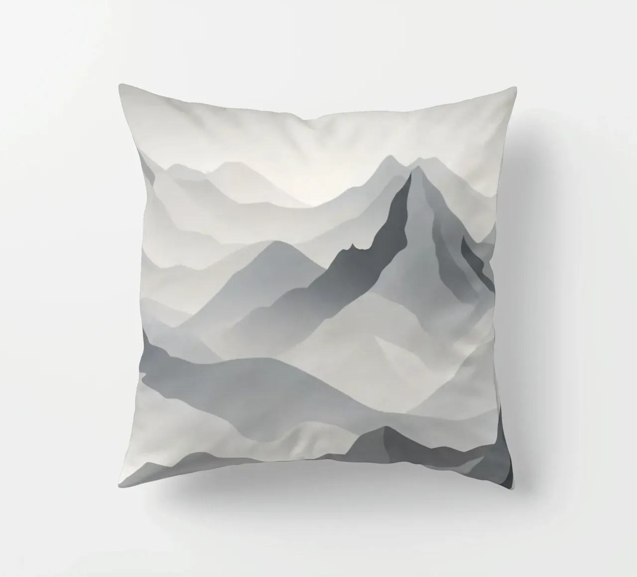 Paesaggio montano in scala di grigi che mostra strati di cime cuscino da DesignDoodle