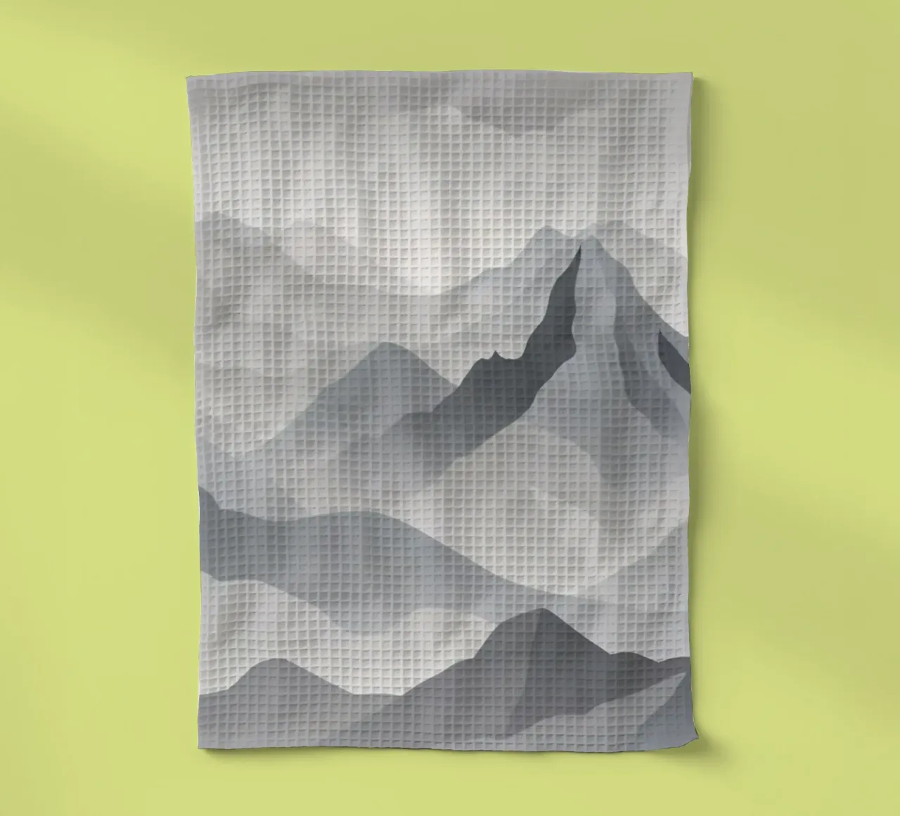 Paesaggio montano in scala di grigi che mostra strati di cime canovaccio da cucina da DesignDoodle