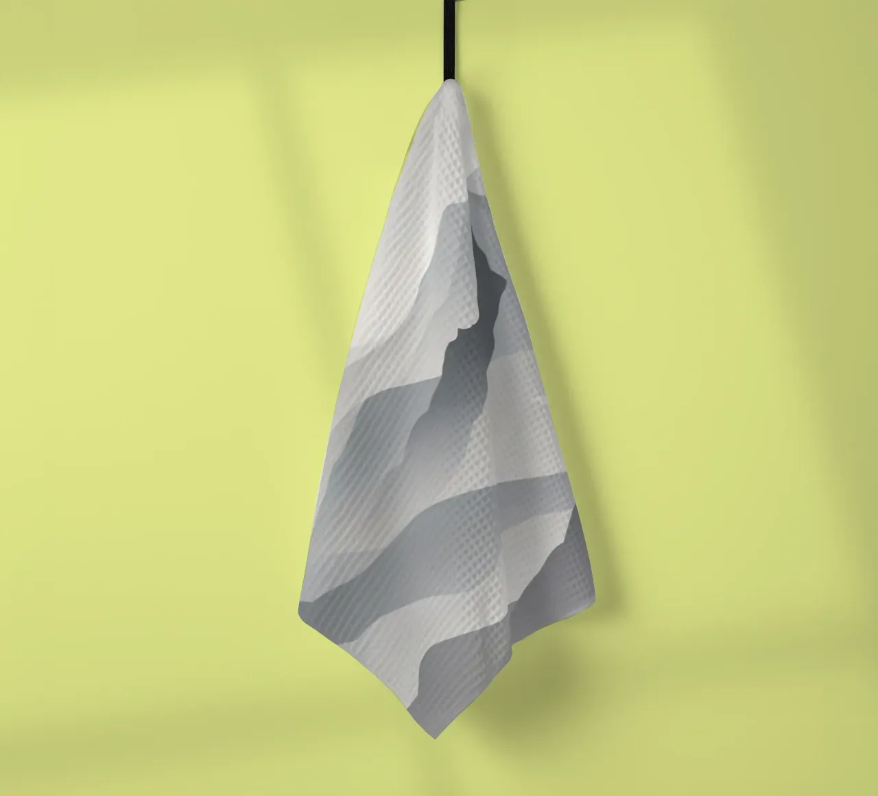 Paesaggio montano in scala di grigi che mostra strati di cime canovaccio da cucina da DesignDoodle