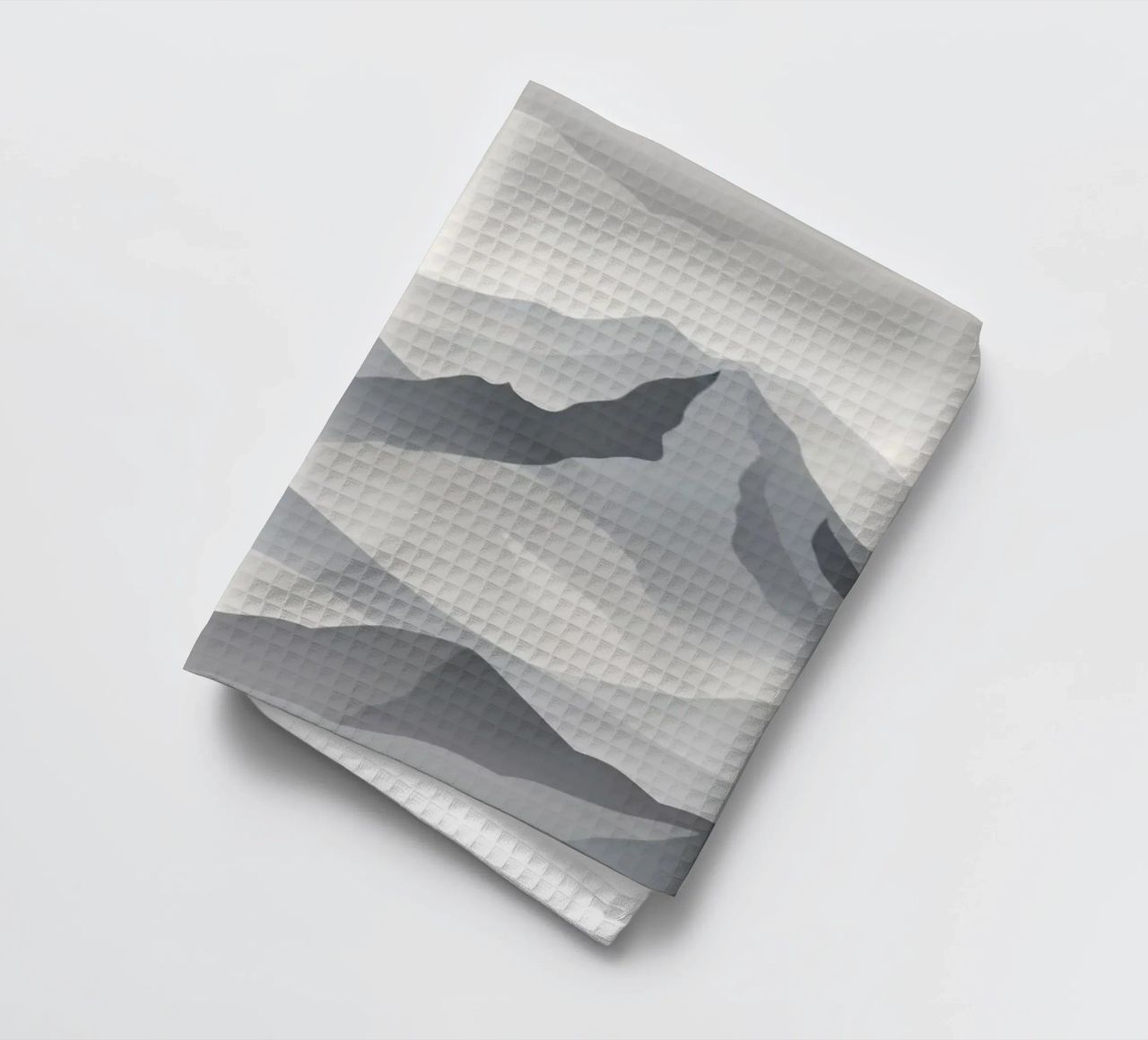 Paesaggio montano in scala di grigi che mostra strati di cime canovaccio da cucina da DesignDoodle