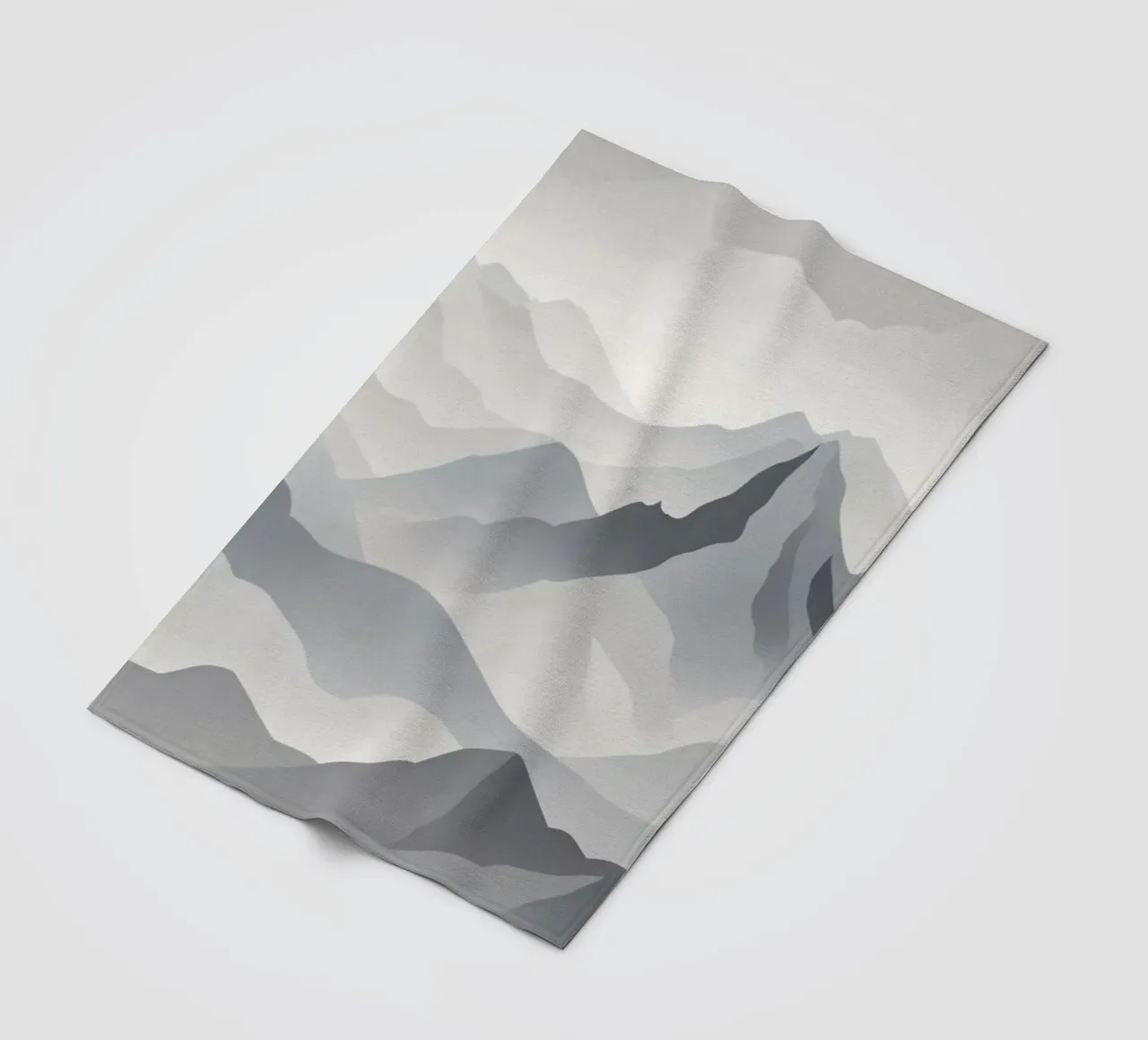 Paesaggio montano in scala di grigi che mostra strati di cime coperta in pile da DesignDoodle
