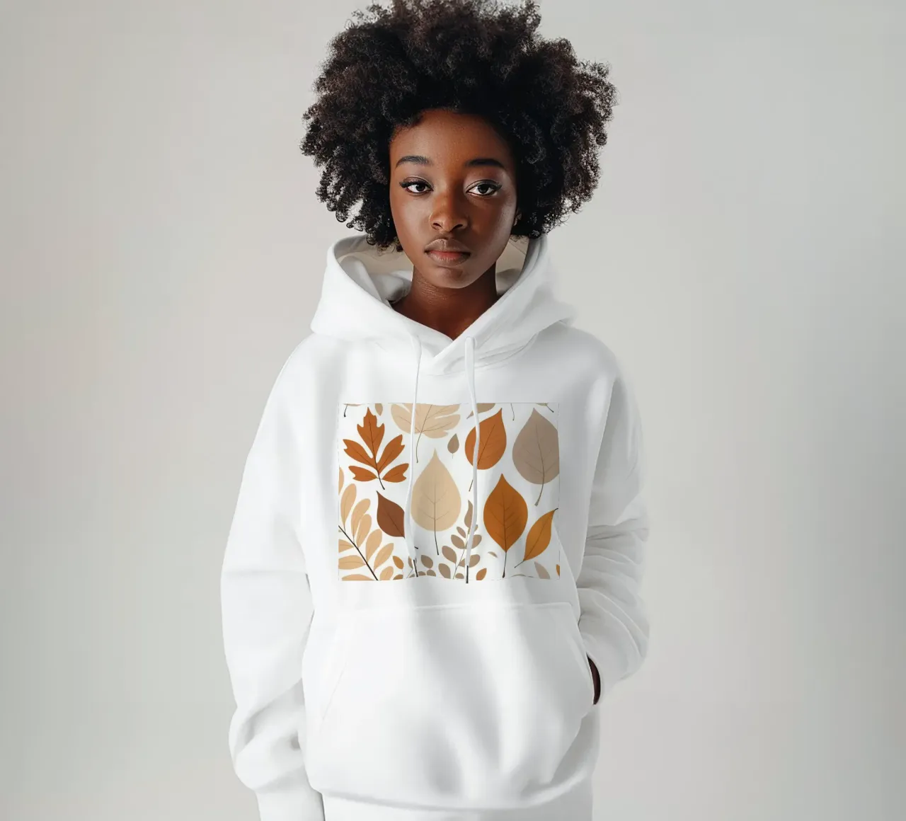 Foglie d'autunno di varie forme e colori disposte felpa con cappuccio da DesignDoodle