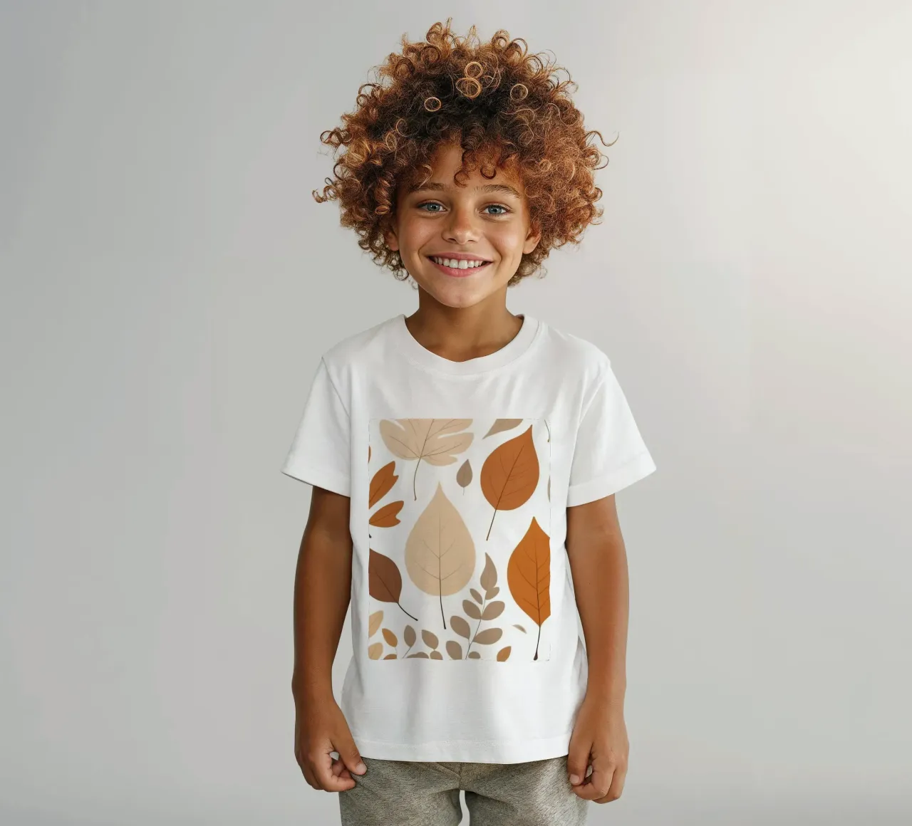 Foglie d'autunno di varie forme e colori disposte t-shirt bambini da DesignDoodle