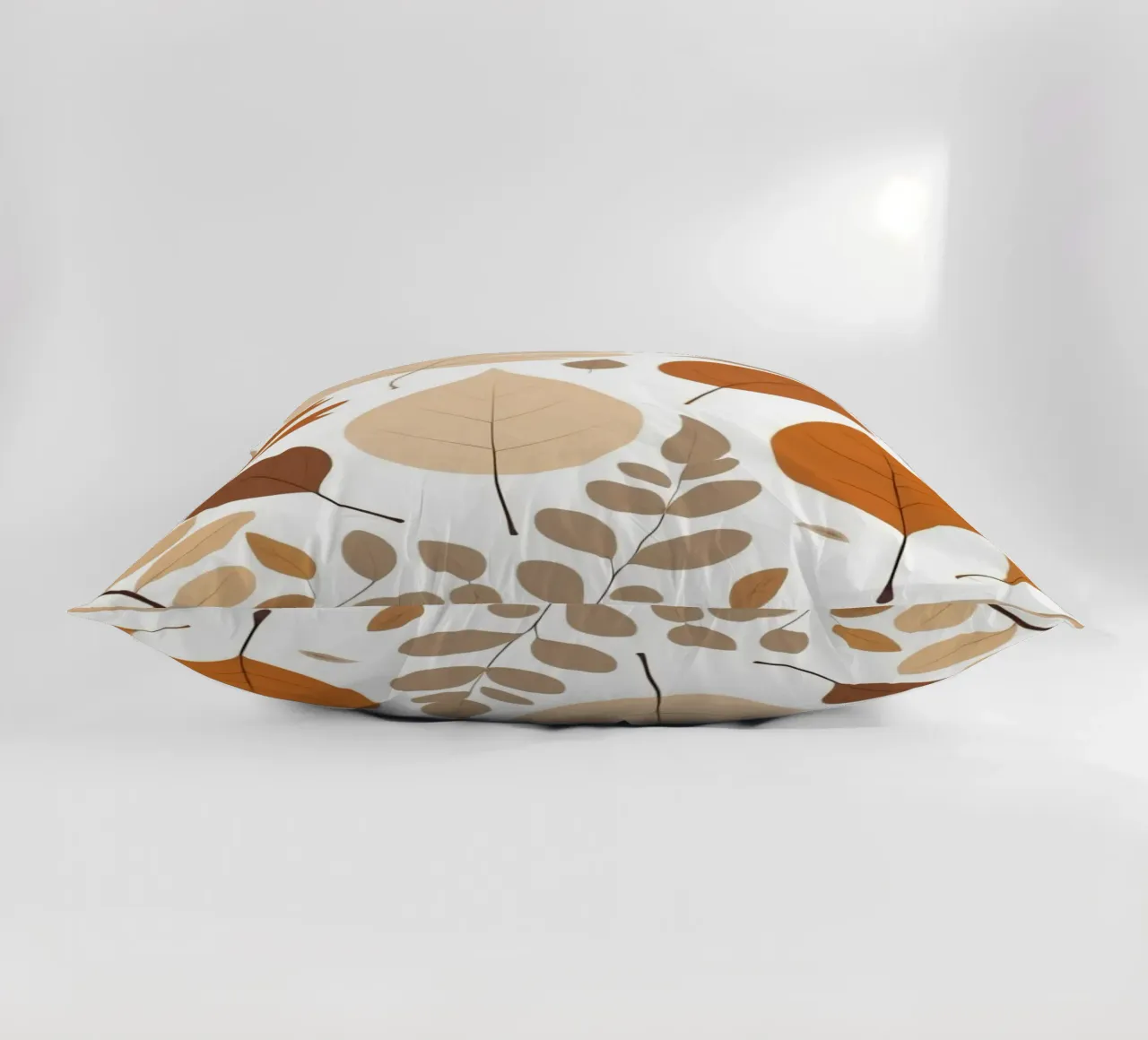 Foglie d'autunno di varie forme e colori disposte cuscino da DesignDoodle