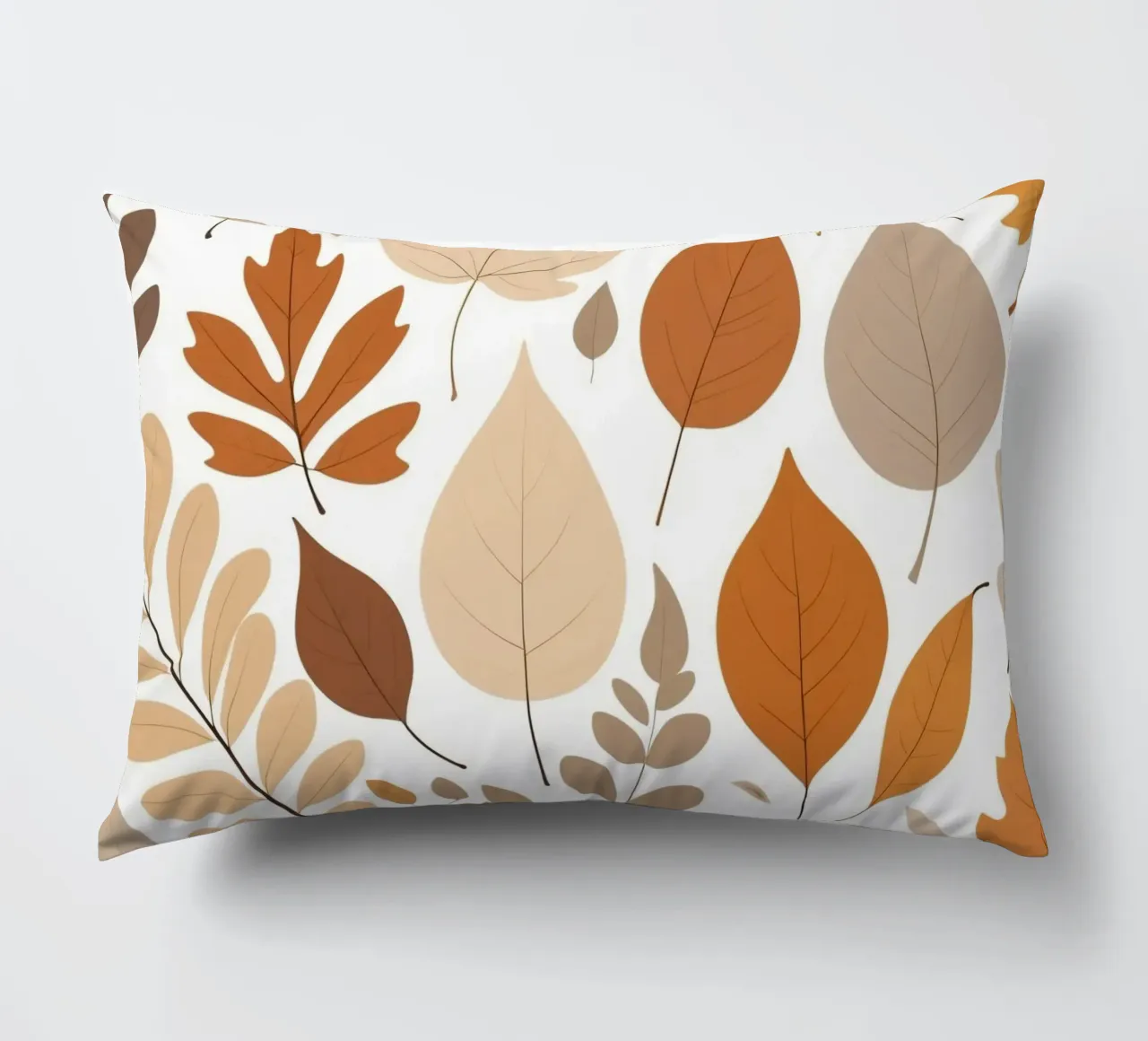 Foglie d'autunno di varie forme e colori disposte cuscino da DesignDoodle