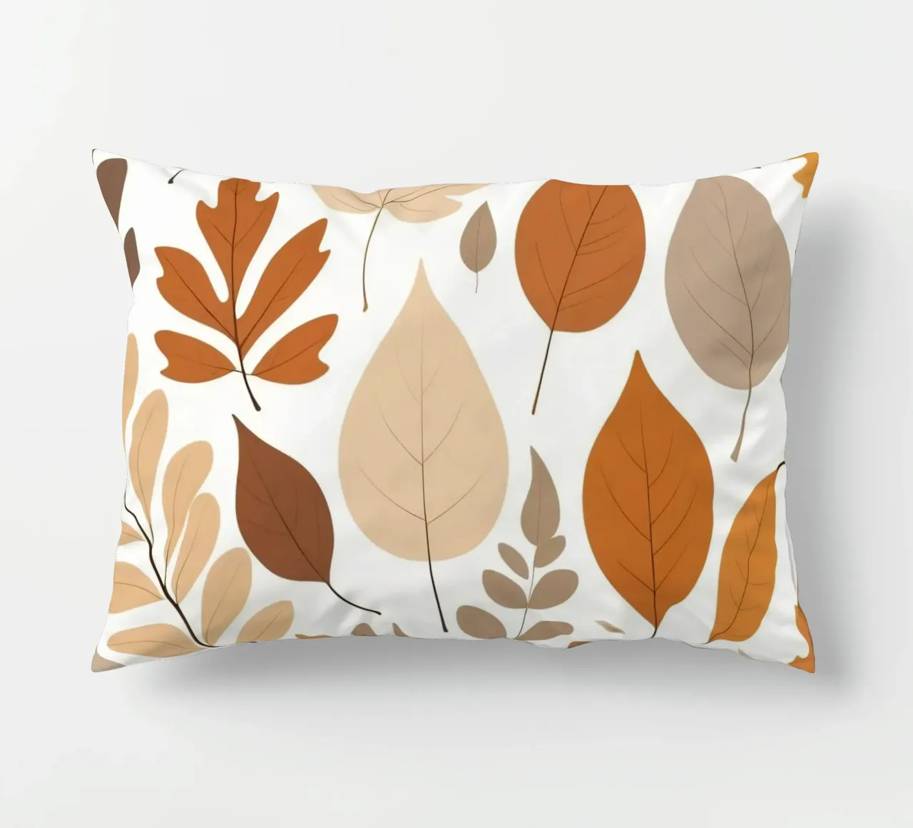 Foglie d'autunno di varie forme e colori disposte cuscino da DesignDoodle