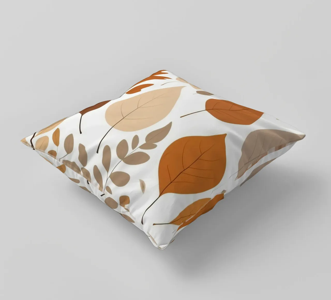 Foglie d'autunno di varie forme e colori disposte cuscino da DesignDoodle