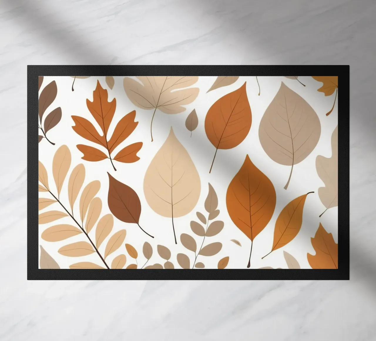 Foglie d'autunno di varie forme e colori disposte zerbino da DesignDoodle