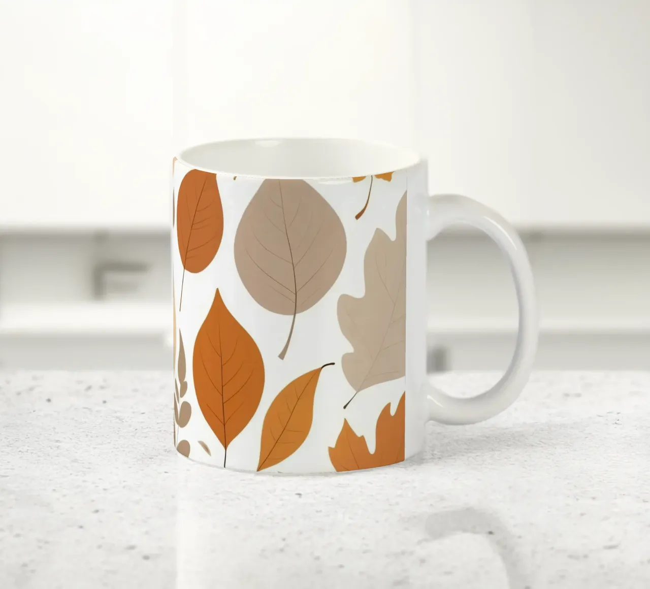 Foglie d'autunno di varie forme e colori disposte tazza in ceramica da DesignDoodle