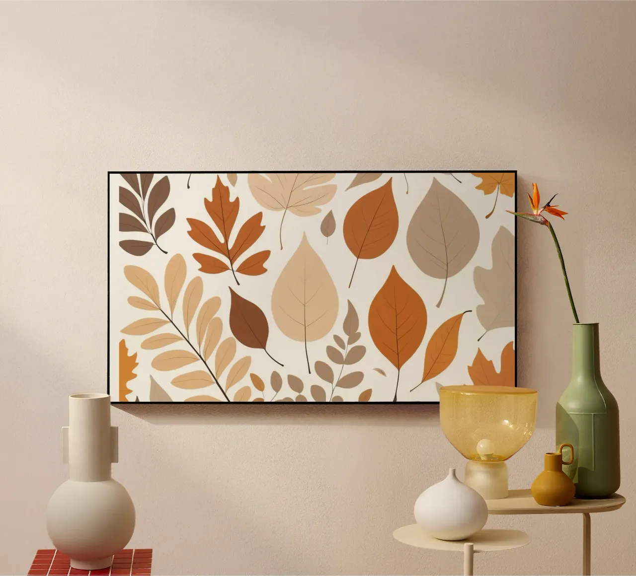 Foglie d'autunno di varie forme e colori disposte plexiglass da DesignDoodle