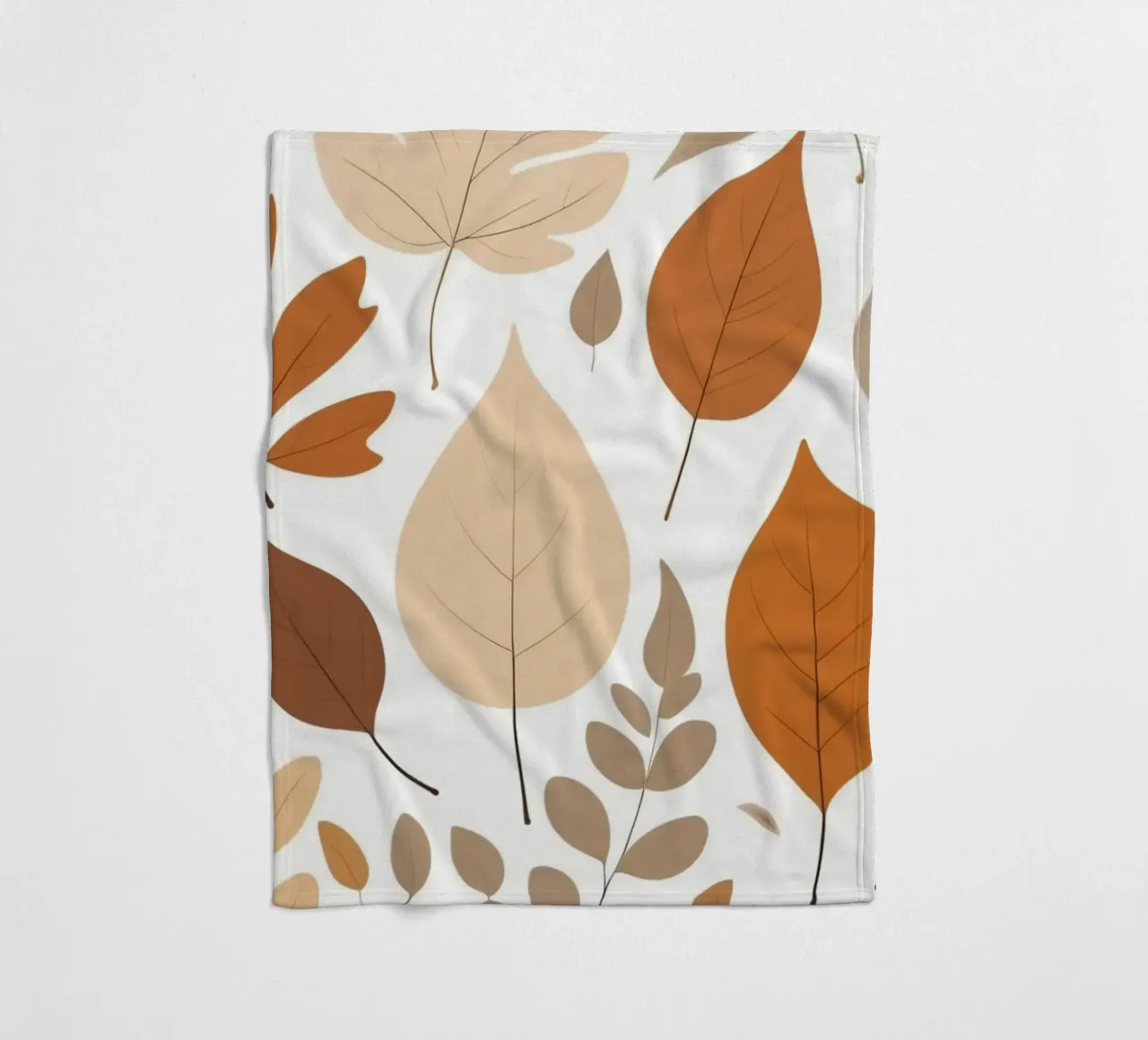 Foglie d'autunno di varie forme e colori disposte coperta in pile da DesignDoodle