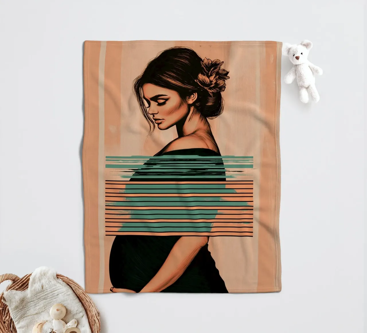 Abstract pregnancy coperta in pile da Synthaira