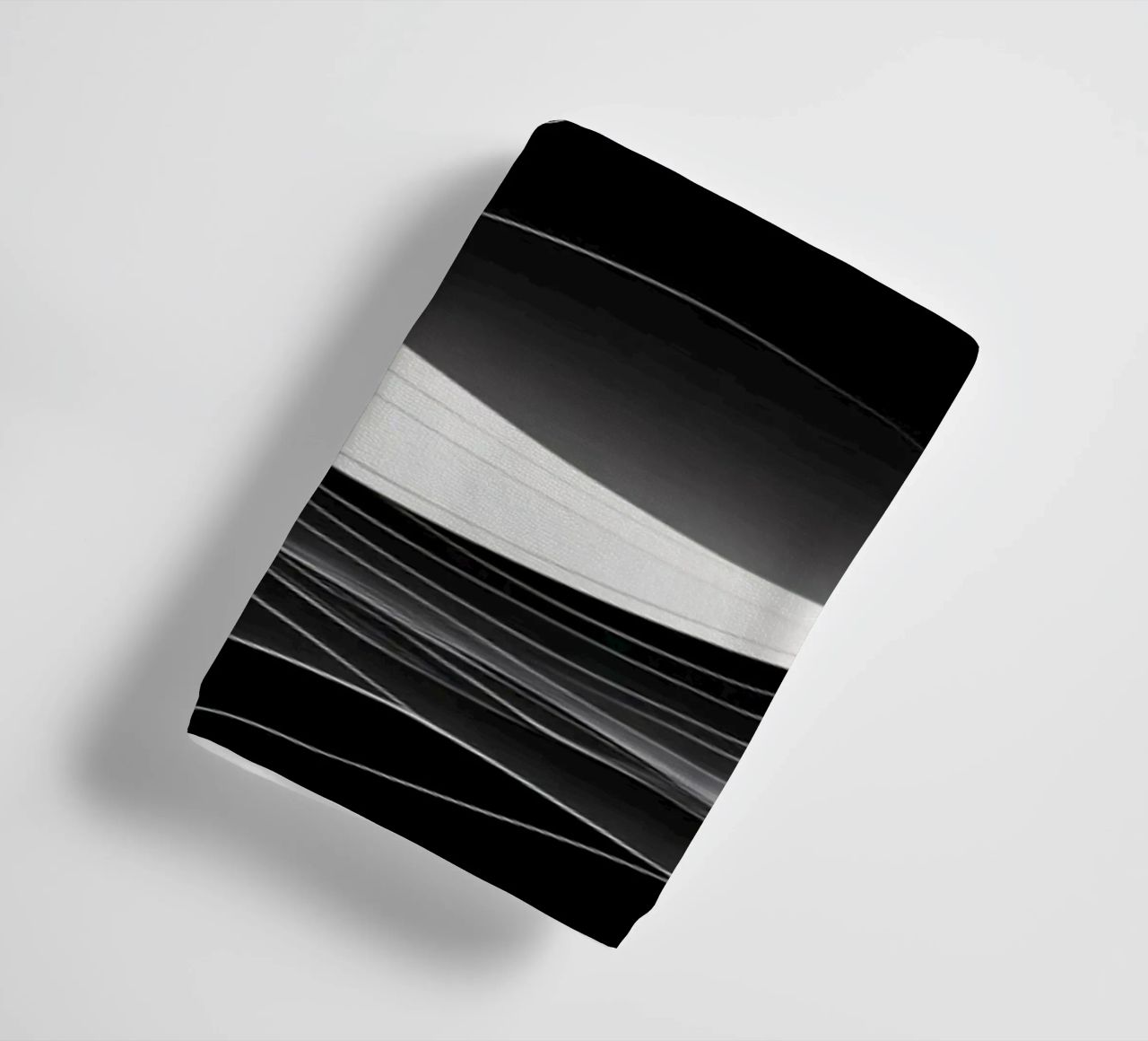 Dynamic black and white waves creating an abstract landscape towel by DesignDoodle