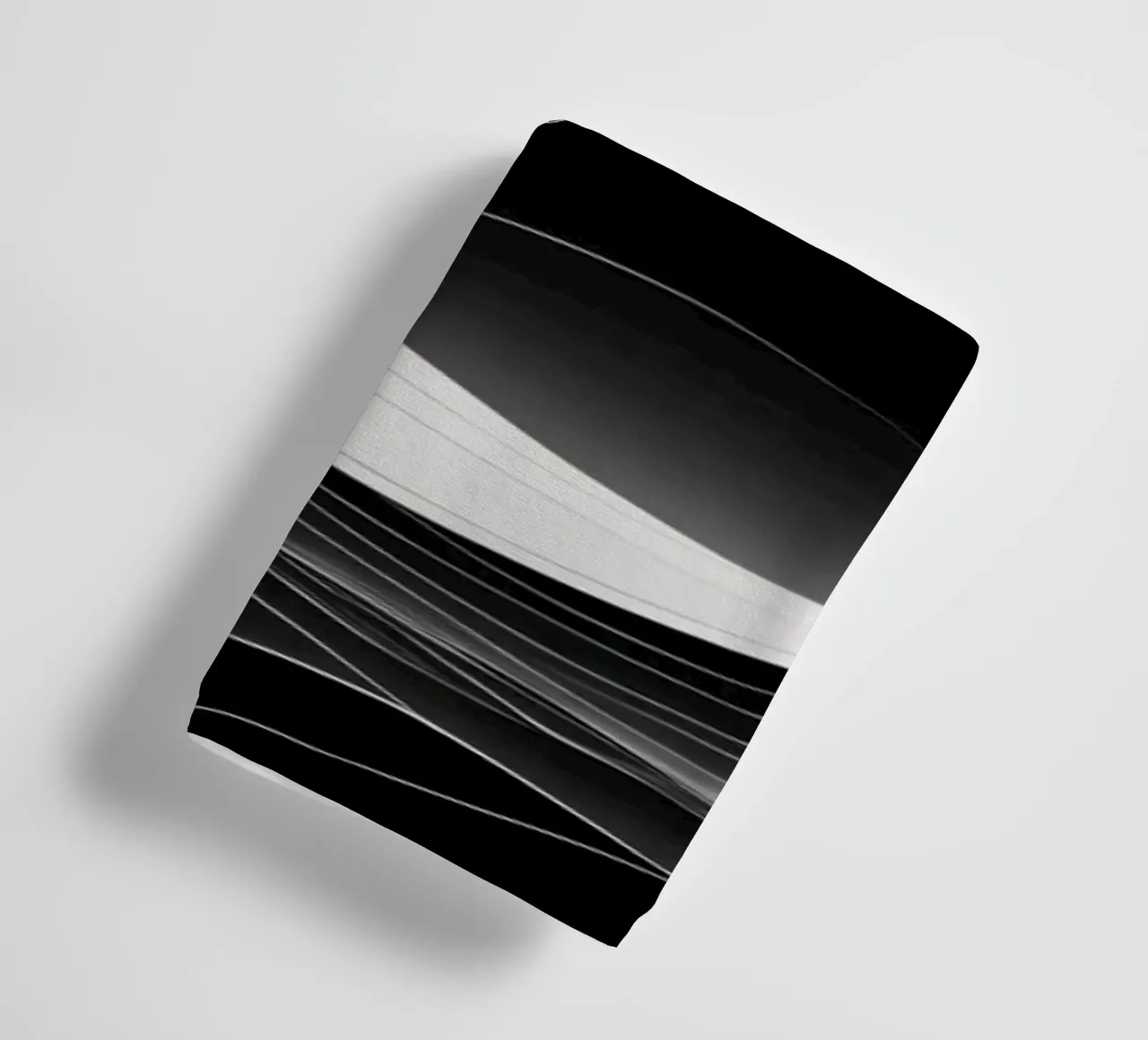 Dynamic black and white waves creating an abstract landscape towel by DesignDoodle