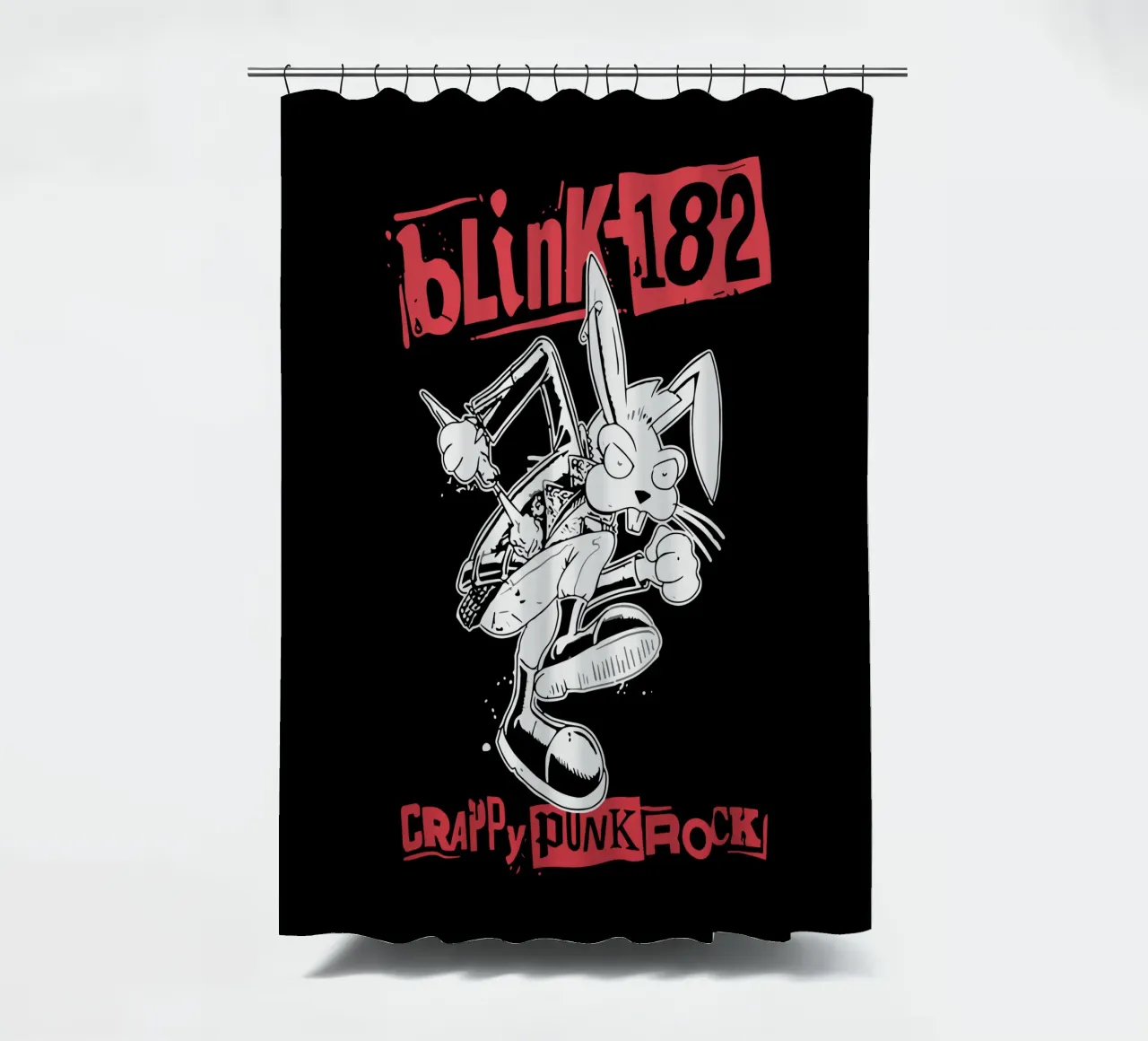 Punk Bunny shower curtain by Jason Lavelle