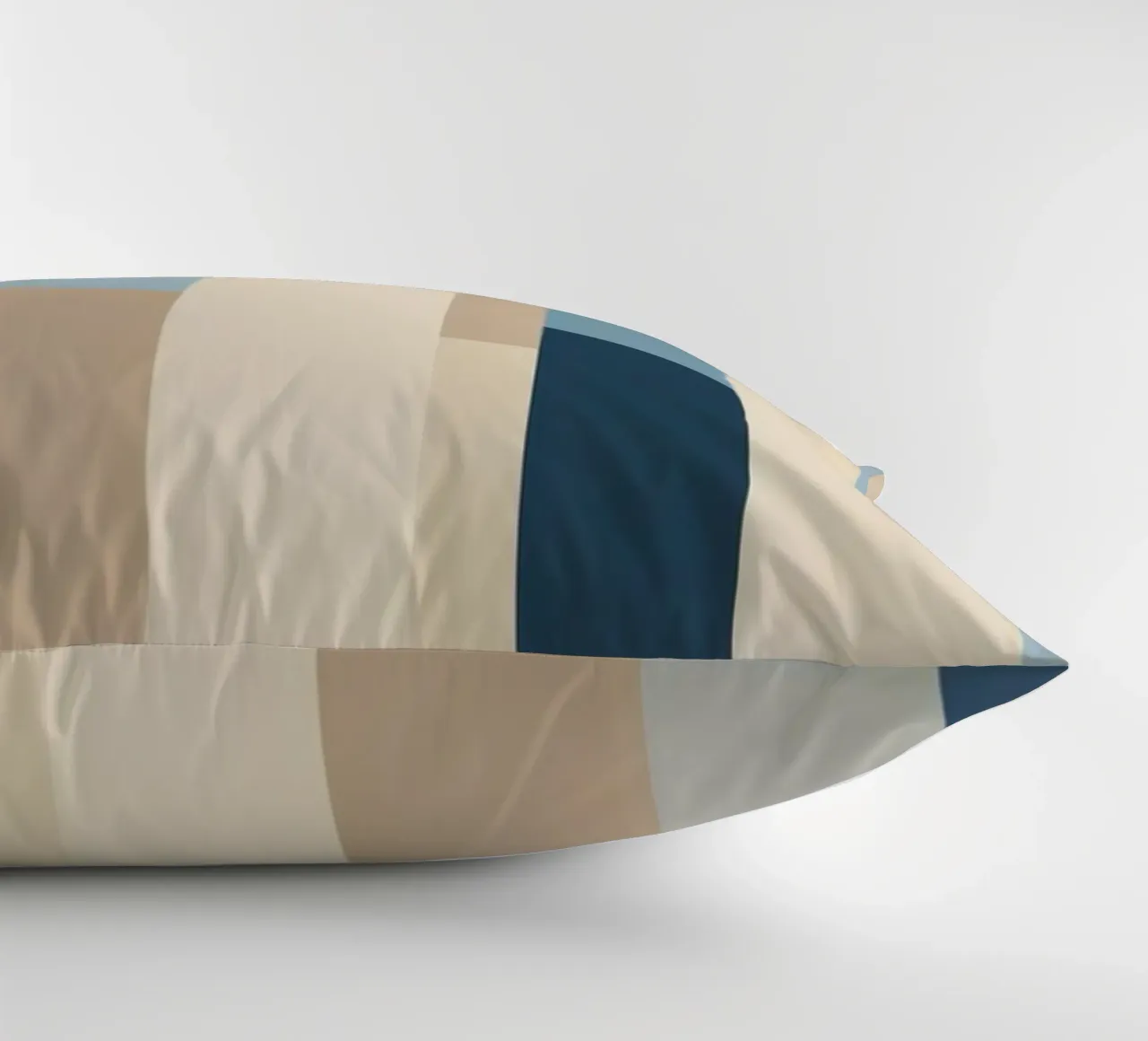 Strisce verticali astratte in varie tonalità di blu e beige cuscino da DesignDoodle
