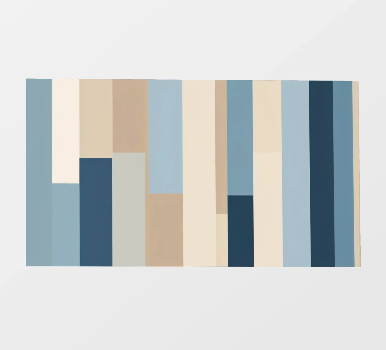 Strisce verticali astratte in varie tonalità di blu e beige telo in pvc da DesignDoodle