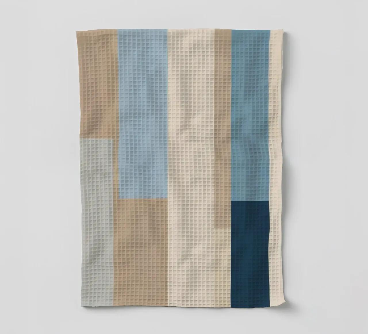 Strisce verticali astratte in varie tonalità di blu e beige canovaccio da cucina da DesignDoodle