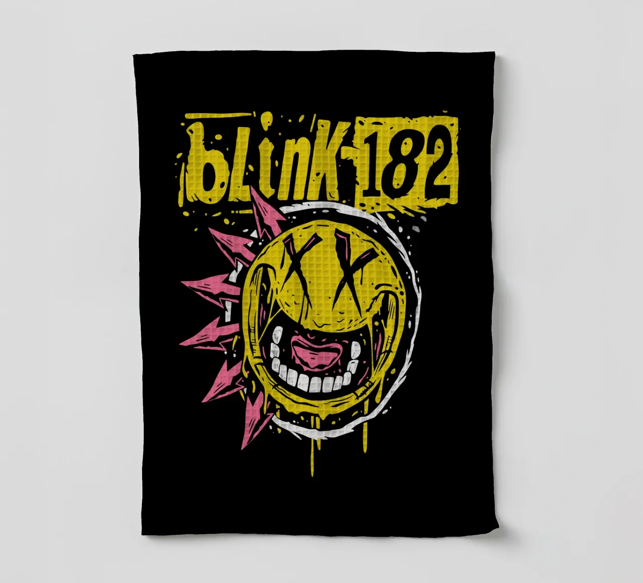 Punk Smiley tea towel by Jason Lavelle