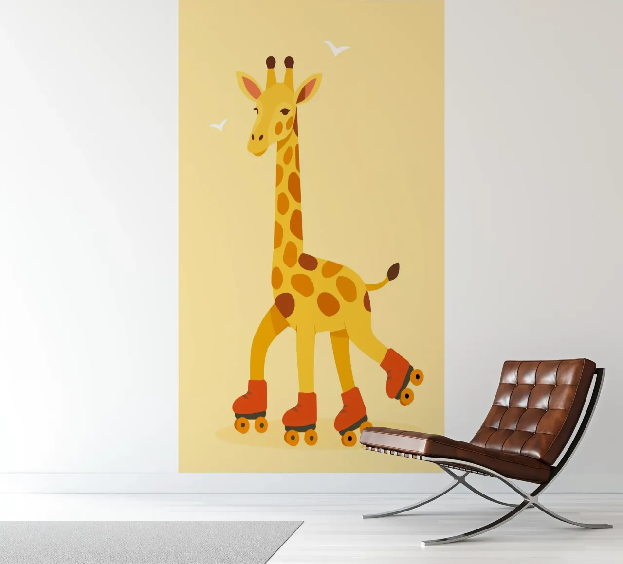Rollende giraffe - plezier op vier wielen fotobehang van namosh