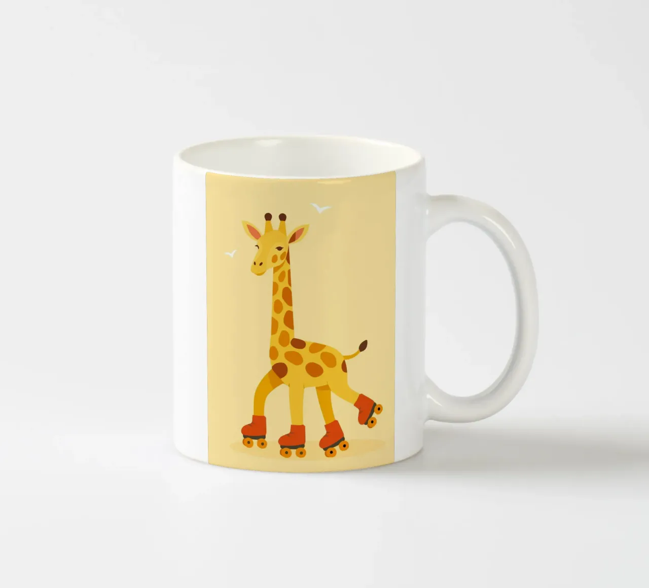 Rolling giraffe - fun on four wheels ceramic mug by namosh